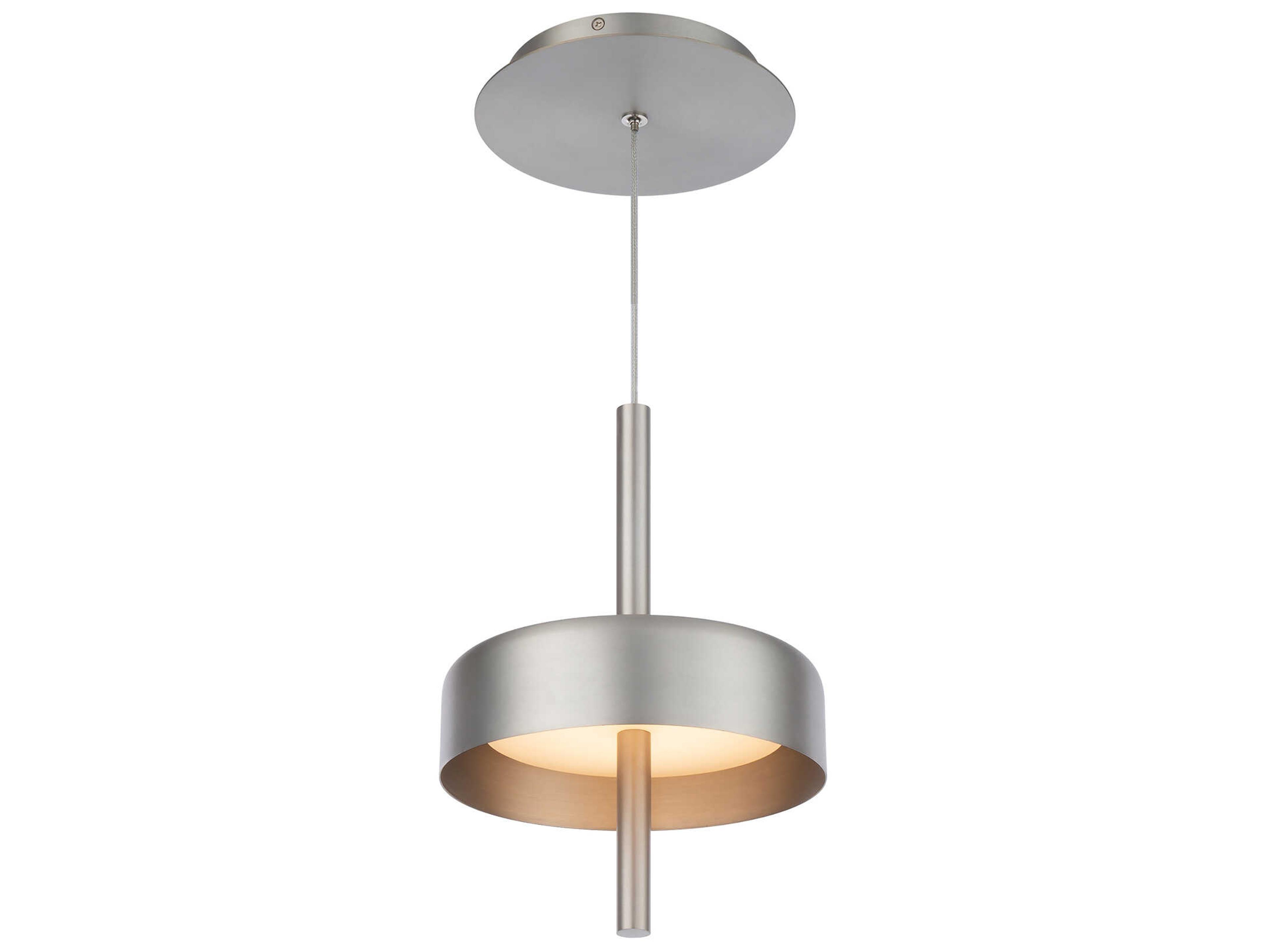 dweLED by WAC Lighting Pierce 1-Light Brushed Nickel LED Round Mini Pendant