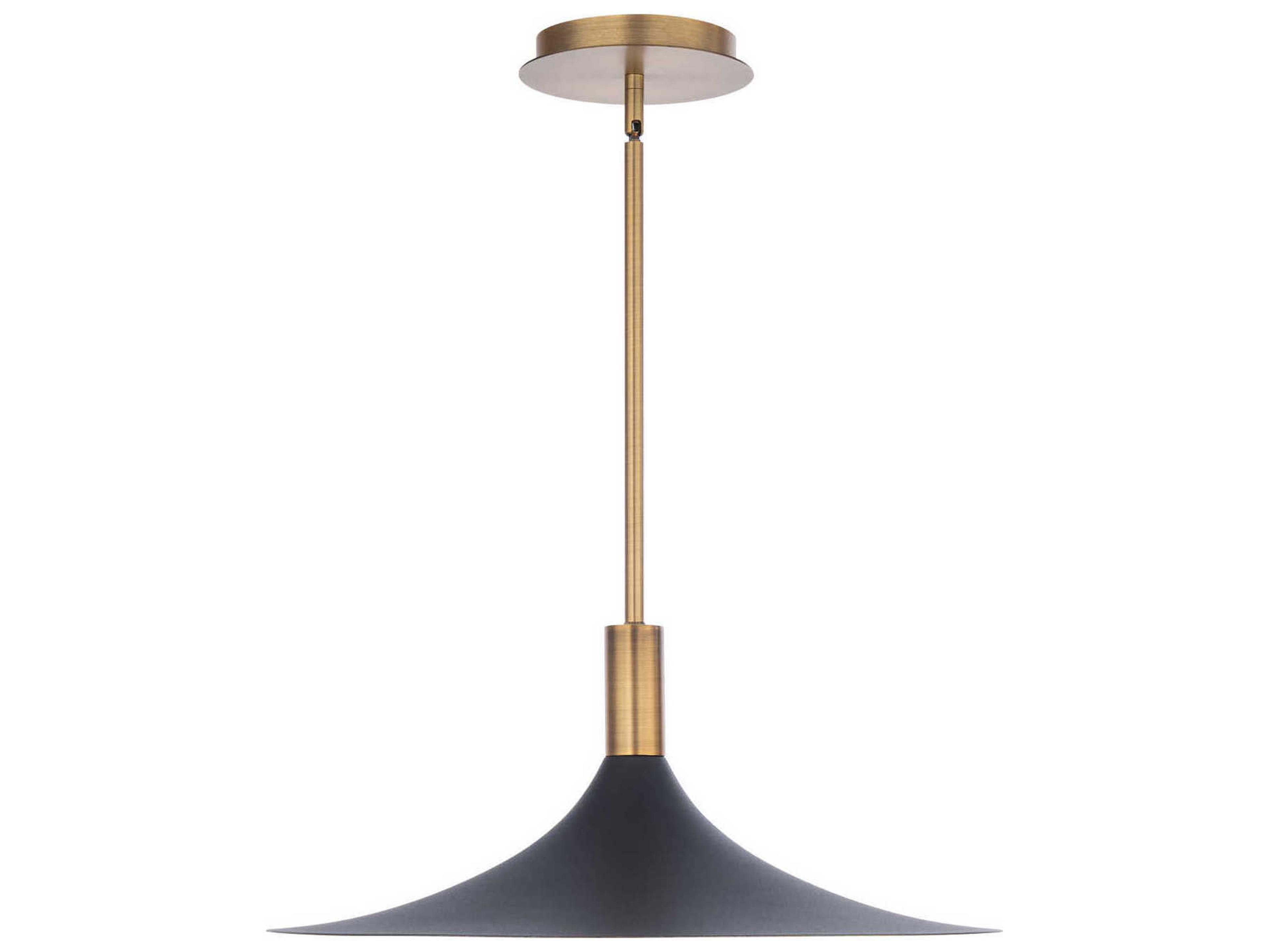 dweLED by WAC Lighting Cochere 1-Light Black Gold Aged Brass LED Pendant