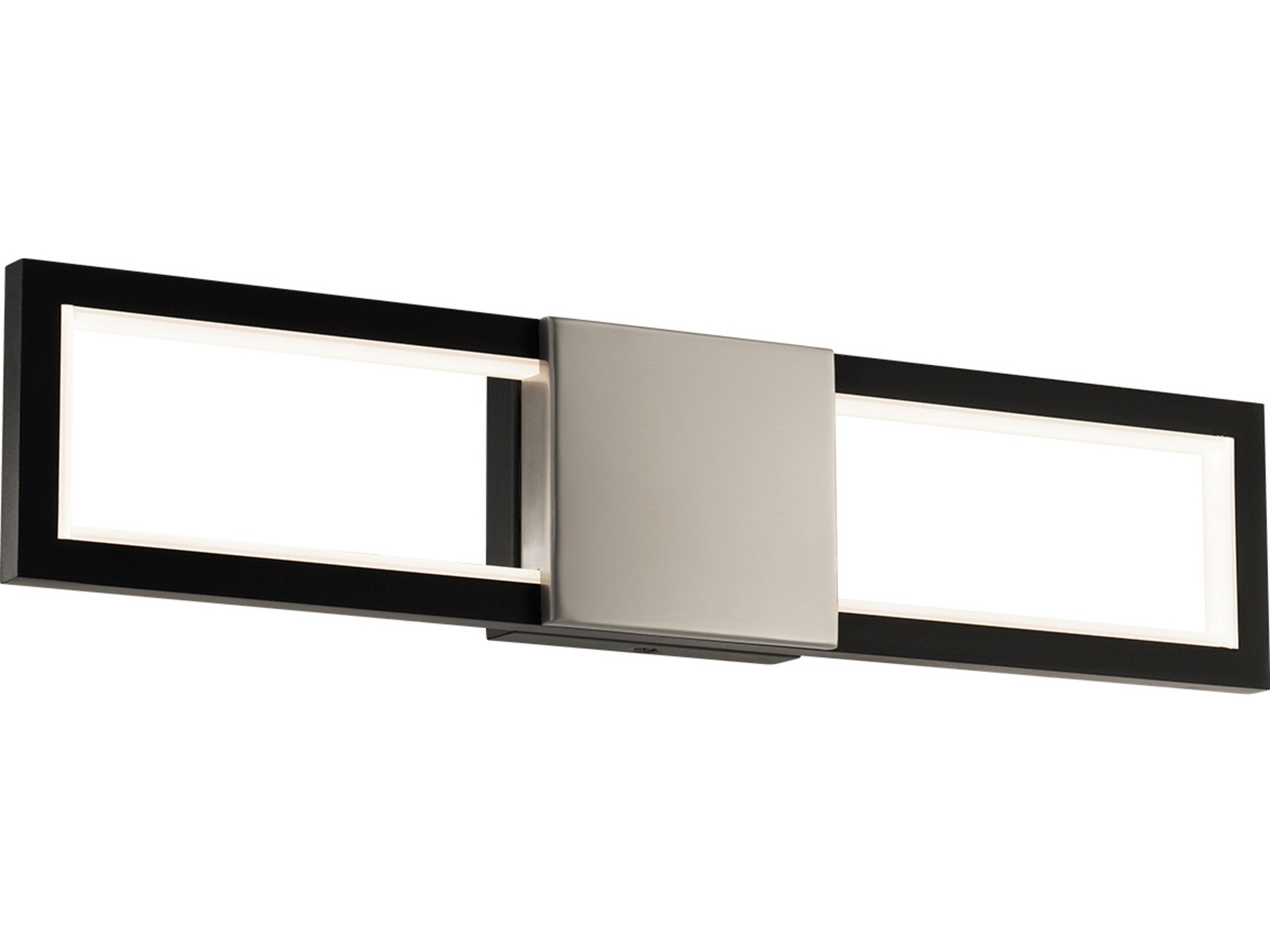 dweLED by WAC Lighting Peekaboo 1-Light Black Brushed Nickel Vanity Light