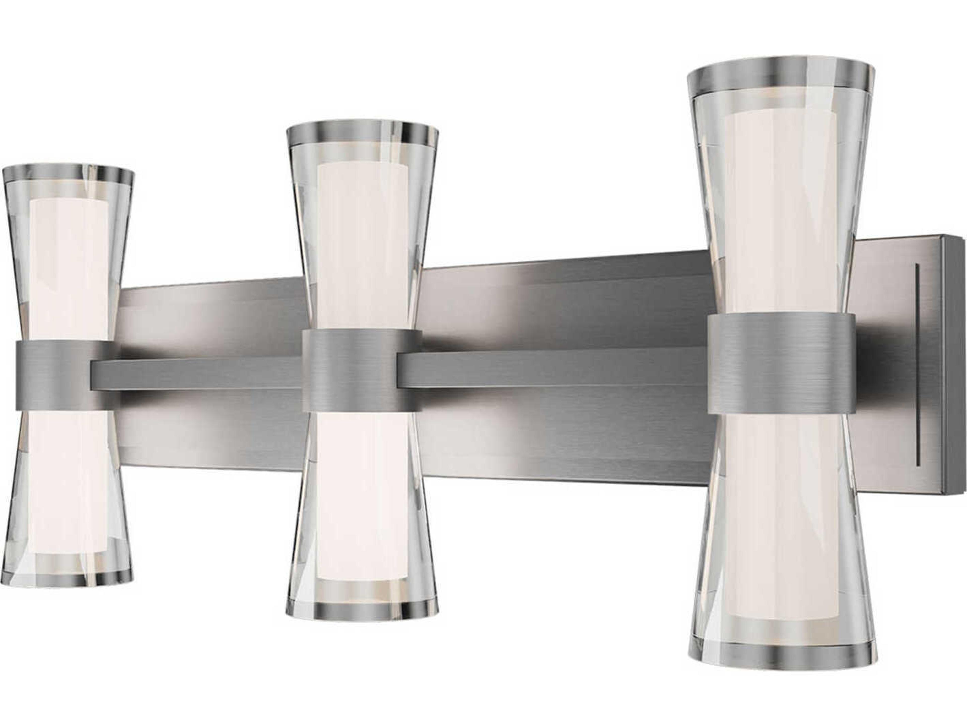 dweLED by WAC Lighting Hourglass 3-Light Brushed Nickel Vanity Light