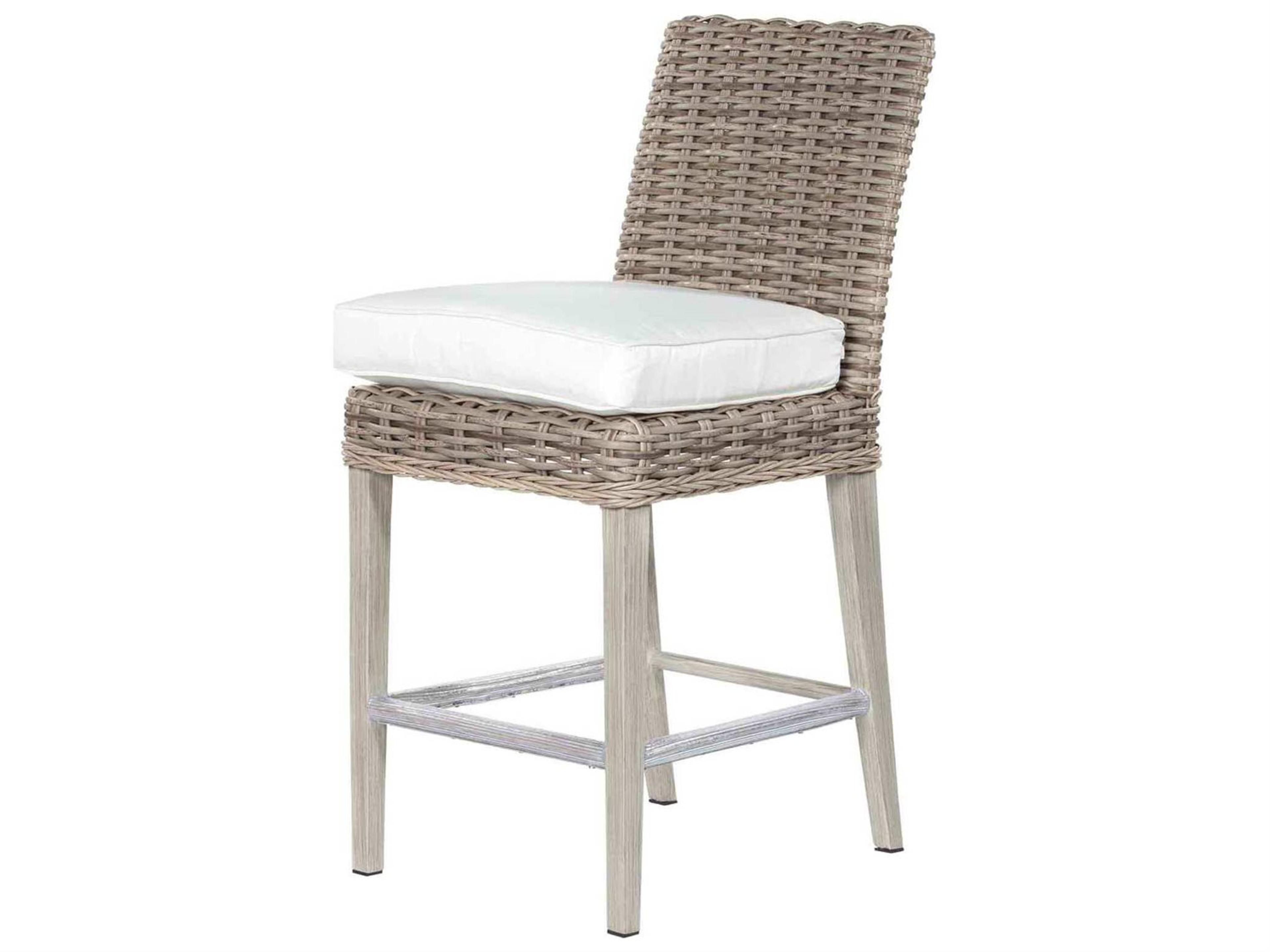 Ebel Laurent Wicker Armless Outdoor Patio Bar Stool