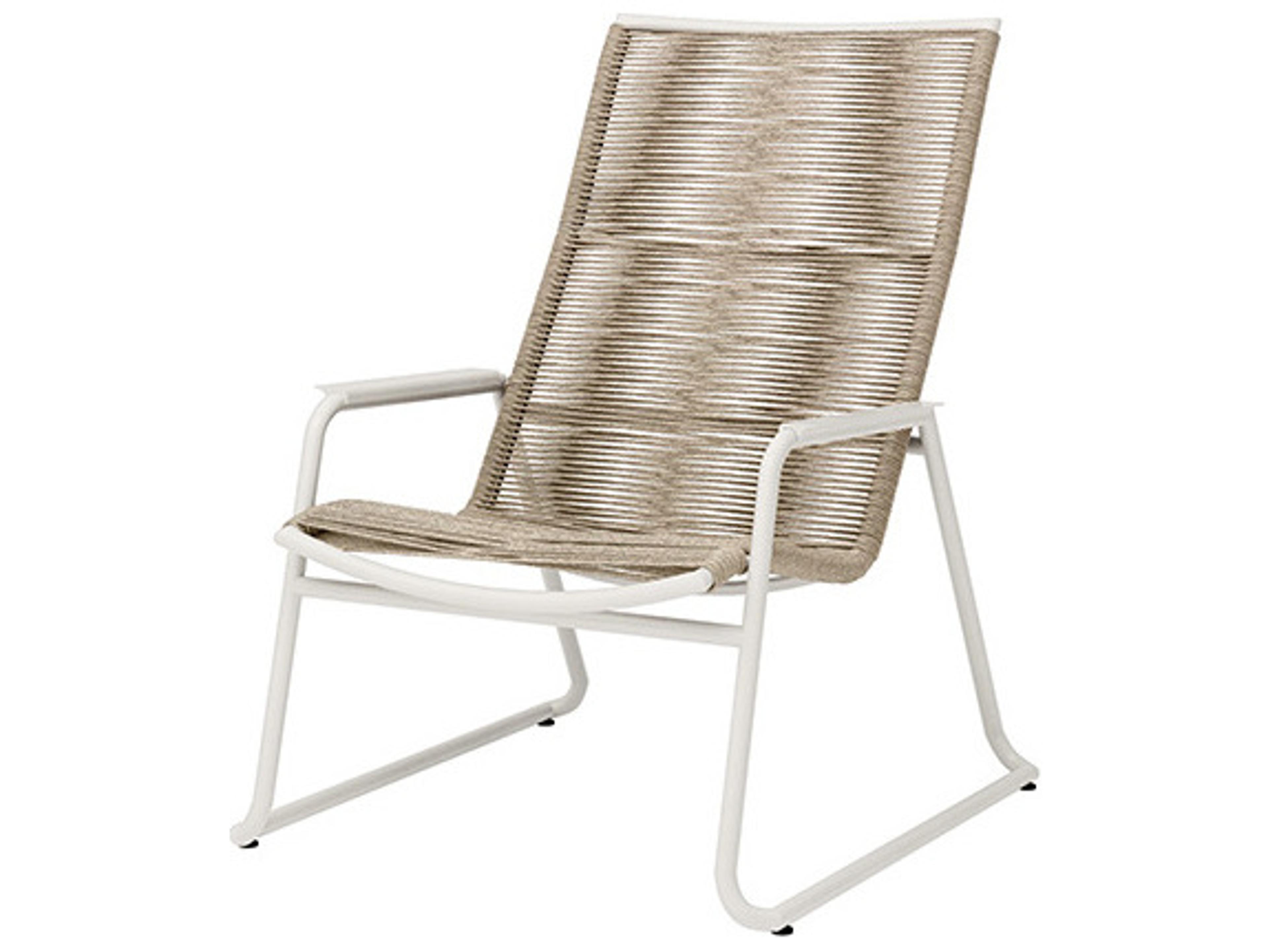 Ebel Cabana Aluminum Wicker Stackable High Back Outdoor Lounge Chair