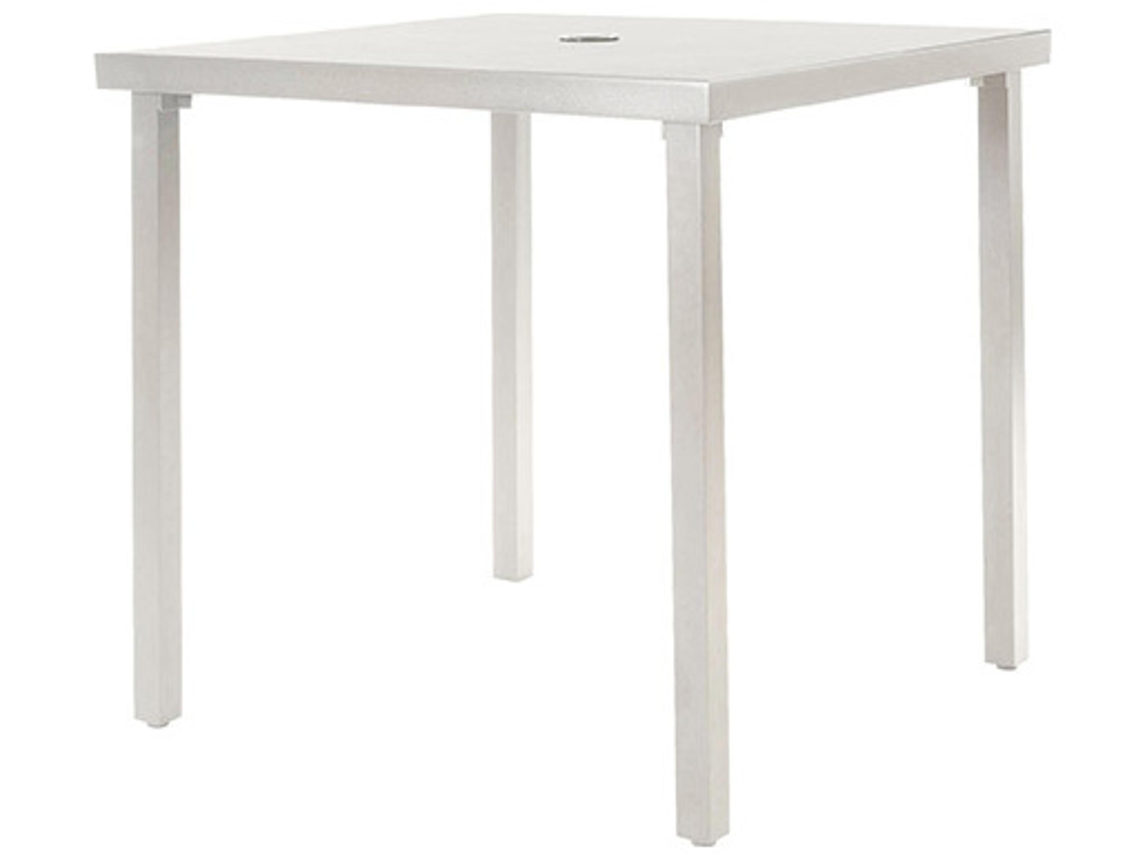 Ebel Cabana Aluminum Square Patio Dining Table with Umbrella Hole