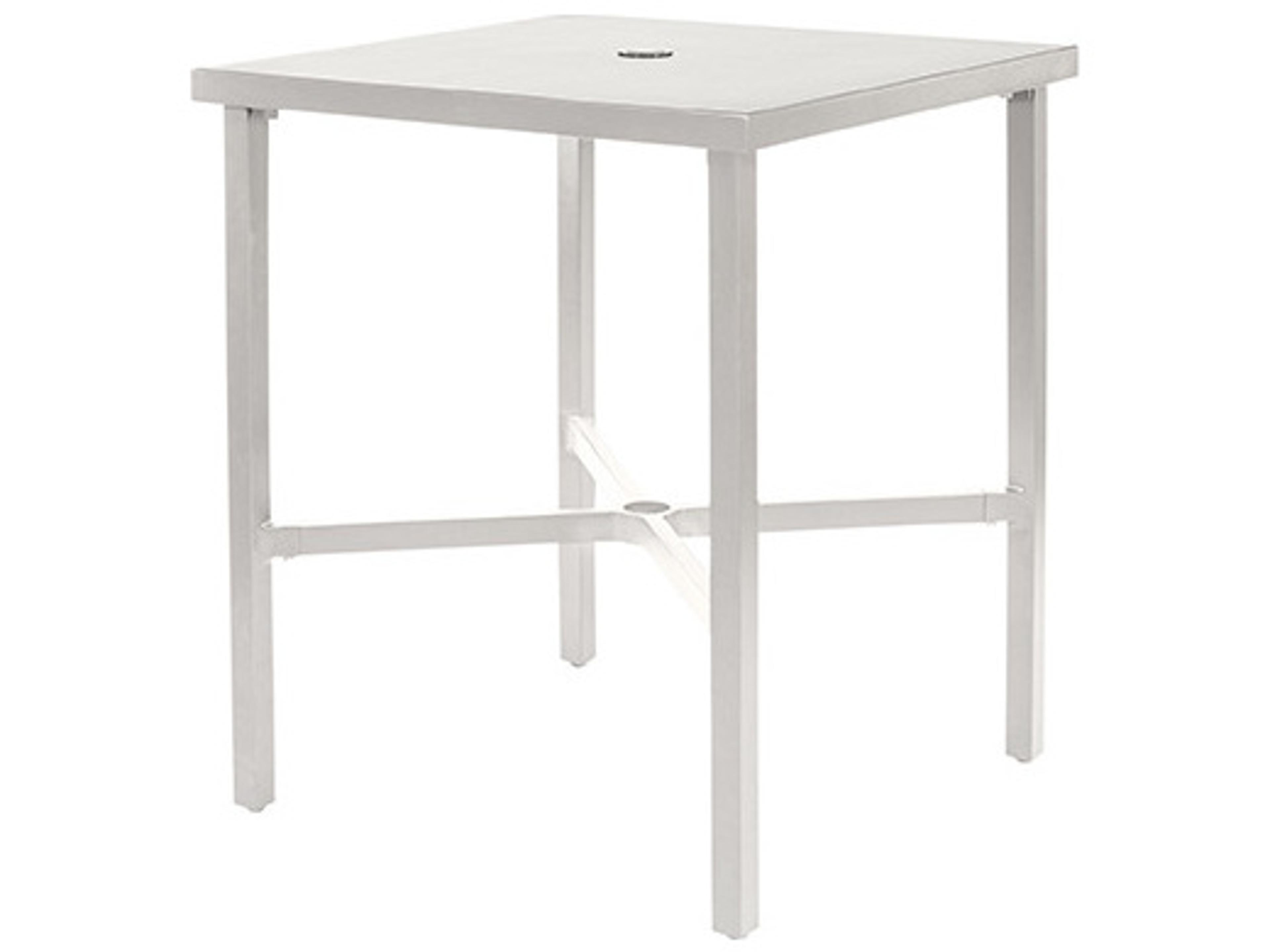 Ebel Cabana Aluminum Square Outdoor Counter Table with Umbrella Hole