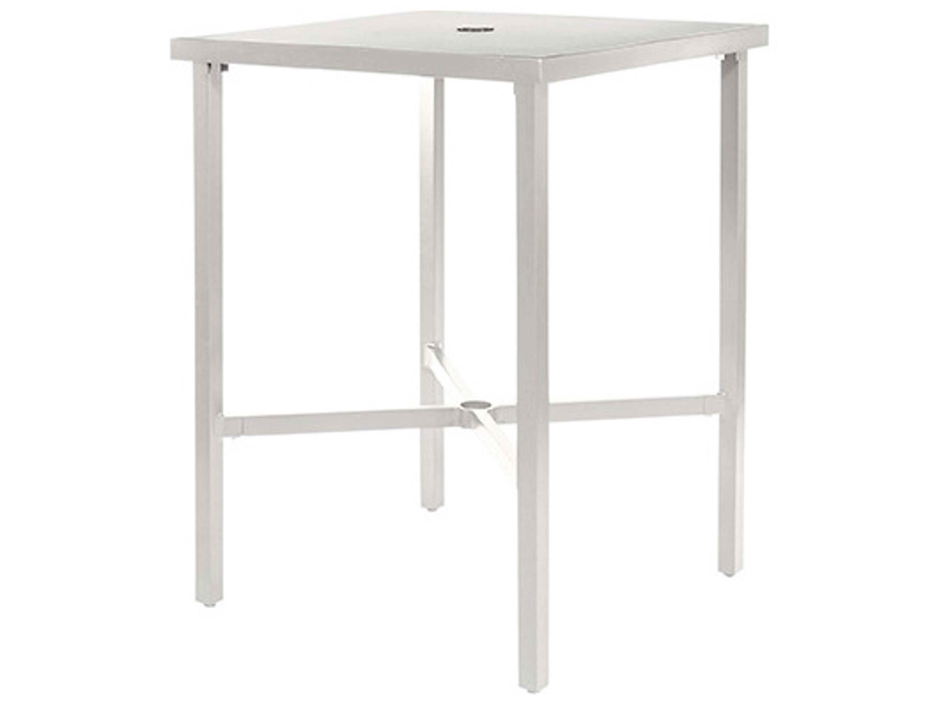 Ebel Cabana Aluminum Square Outdoor Bar Table with Umbrella Hole