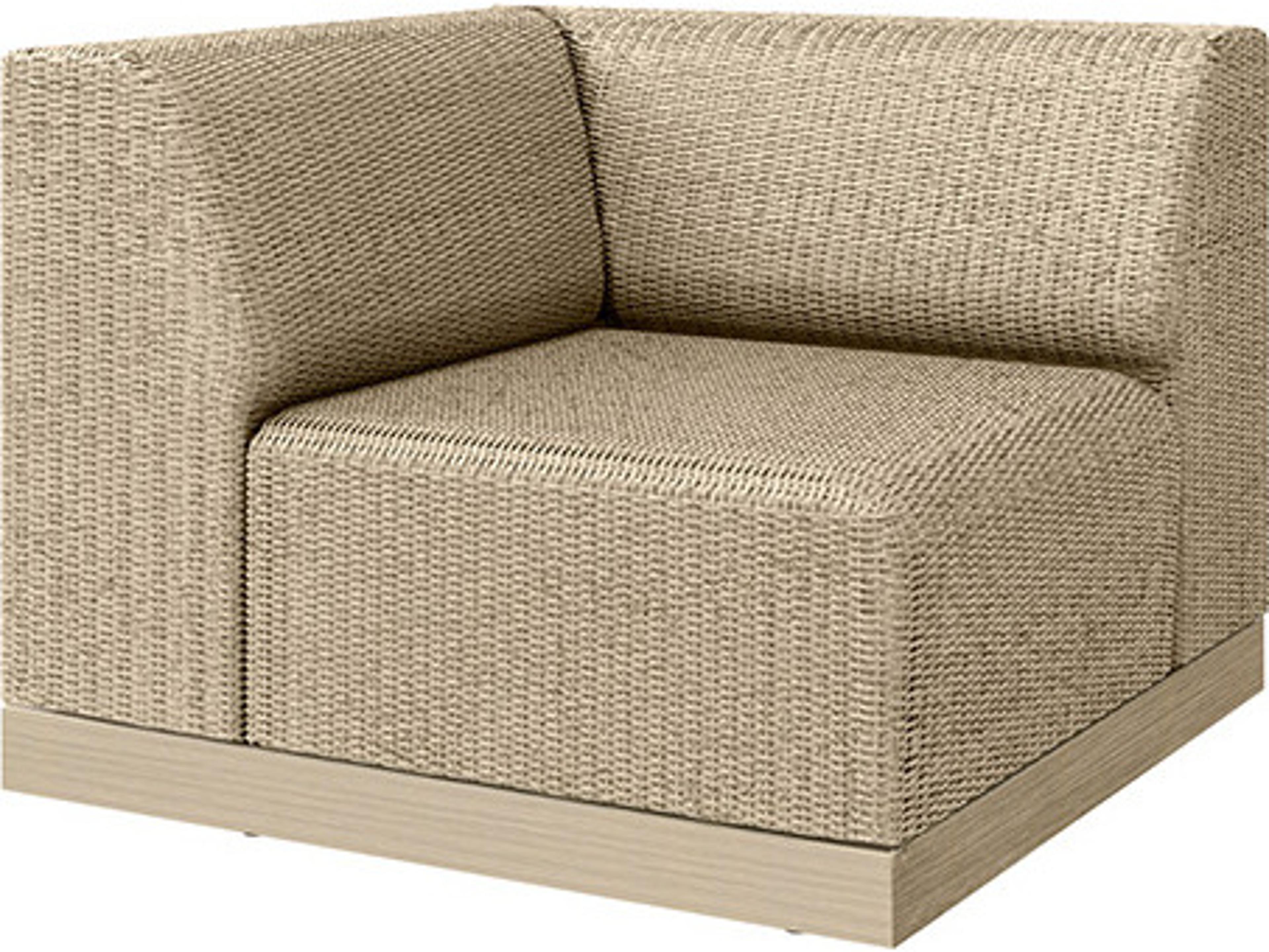 Grande Aluminum Wicker Padded Corner Seat Section