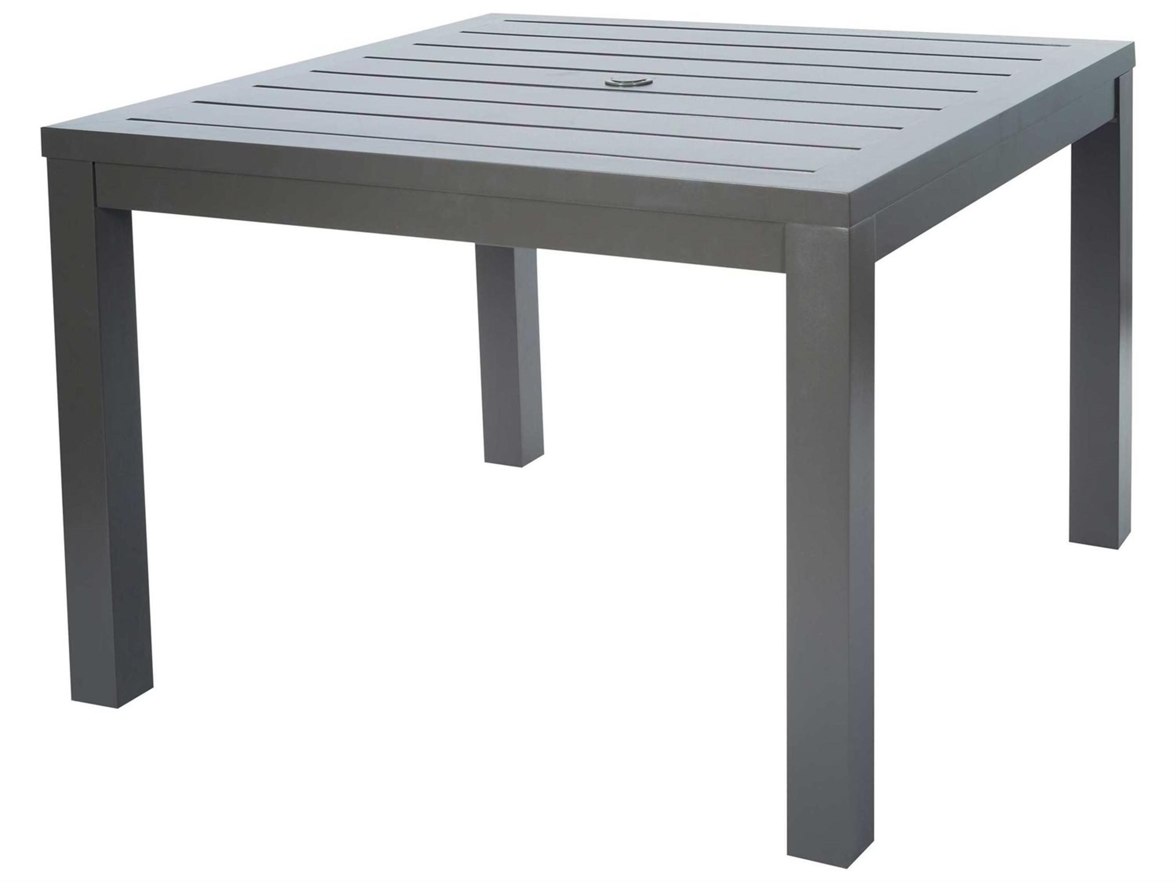 Ebel Palermo Aluminum Square Outdoor Dining Table With Umbrella Hole