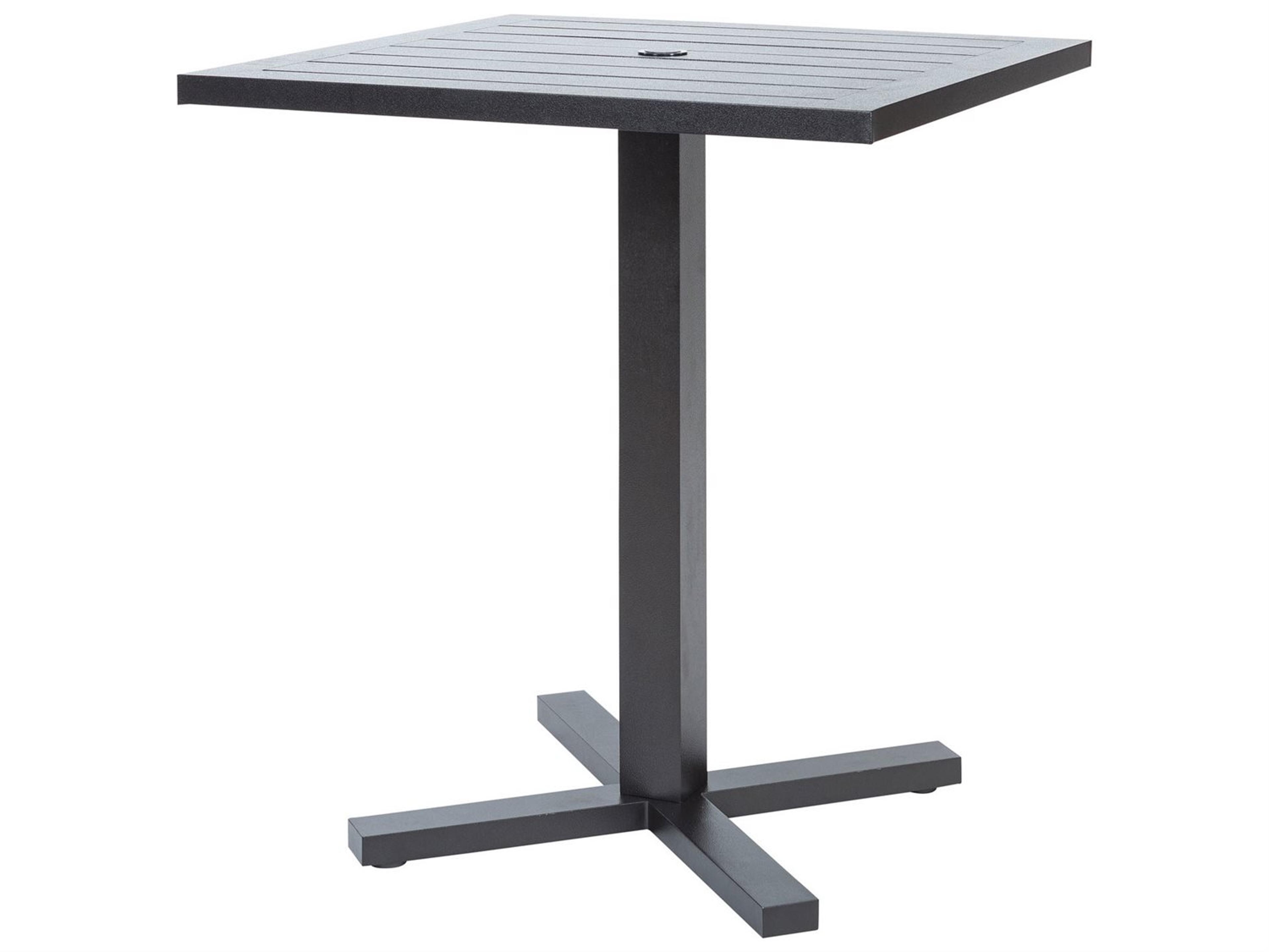 Ebel Palermo Aluminum Square Outdoor Patio Counter Height Table with Umbrella Hole