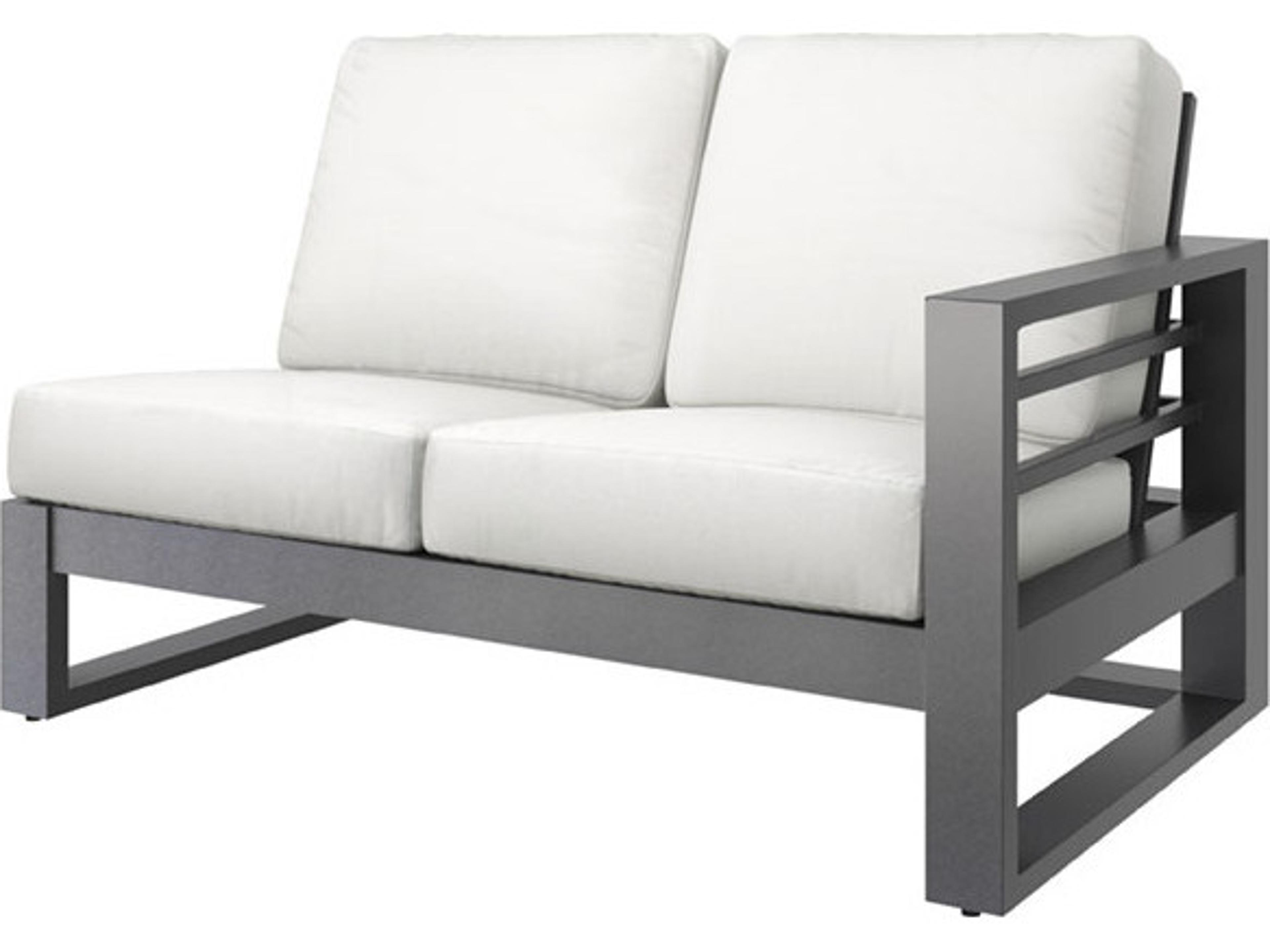 Ebel Palermo Cushion Aluminum High Back Left Arm Patio Loveseat Section