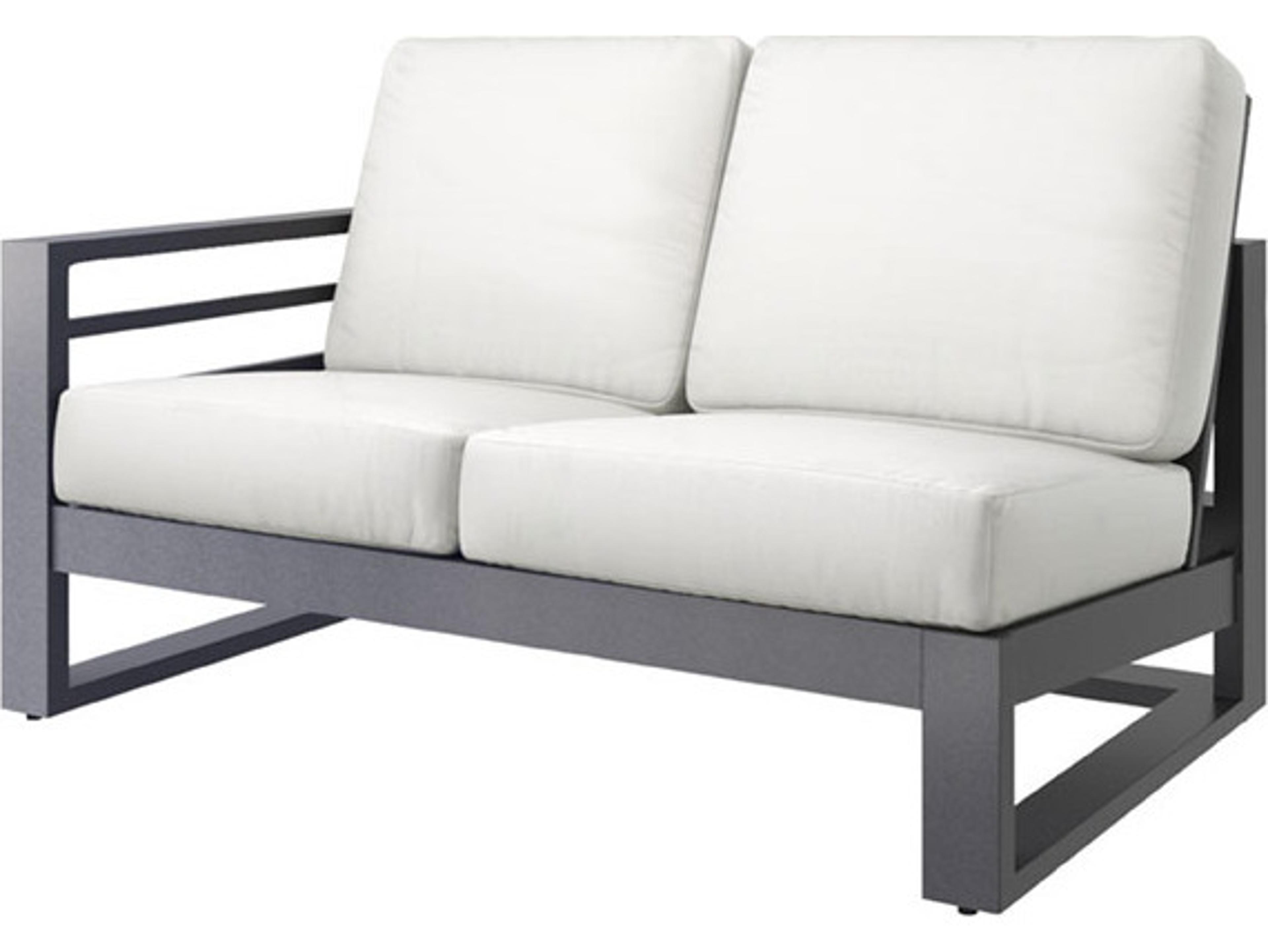 Ebel Palermo Cushion Aluminum High Back Right Arm Outdoor Loveseat Section