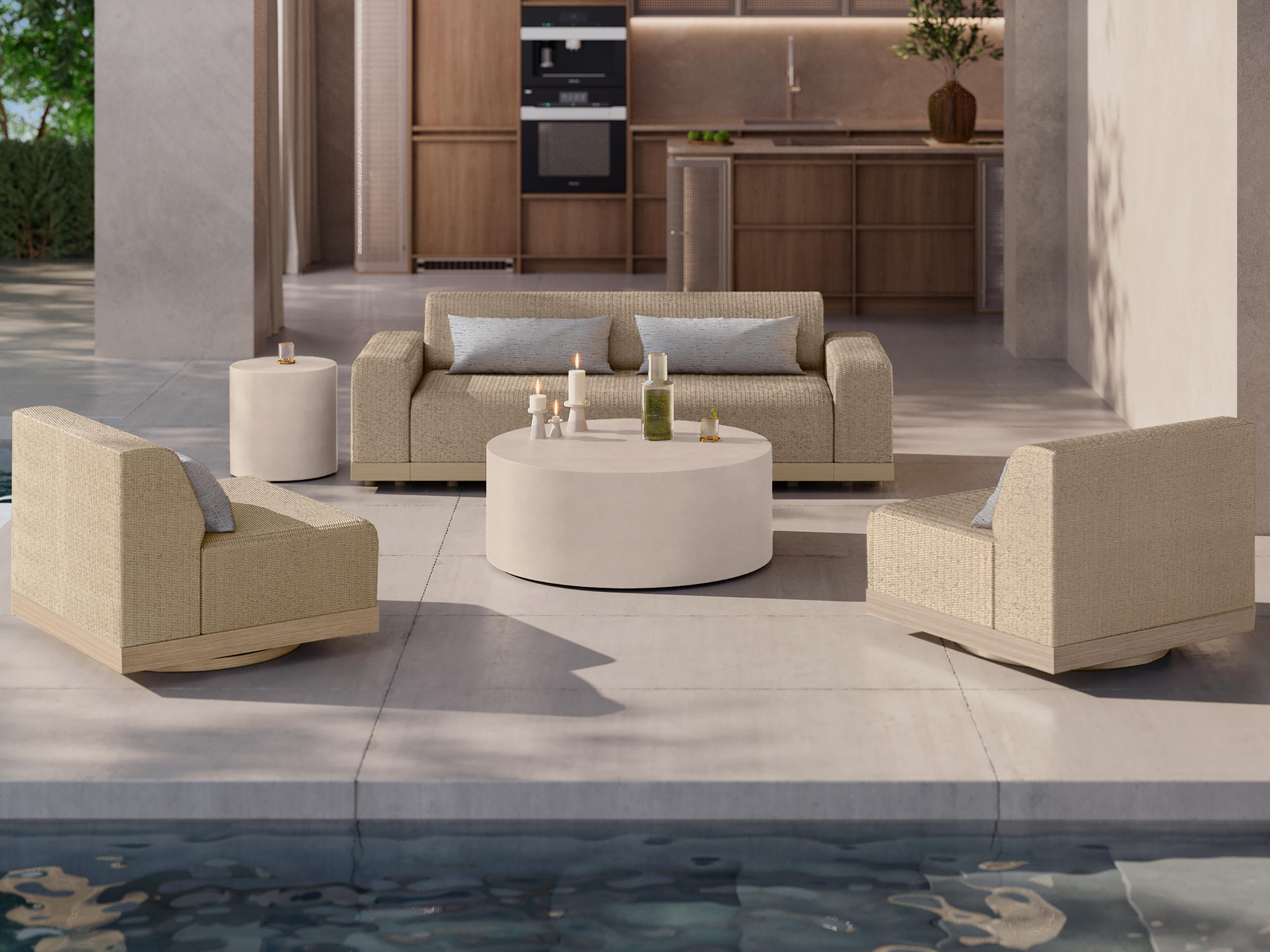 Ebel Grande Aluminum Wicker Padded Lounge Set