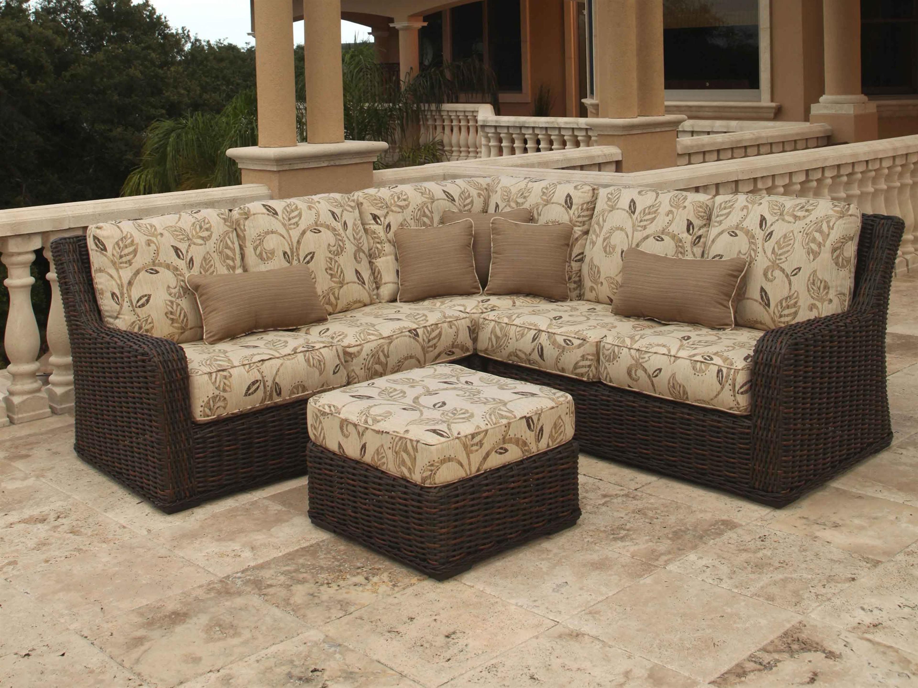 Ebel Laurent Wicker Sectional Patio Lounge Set