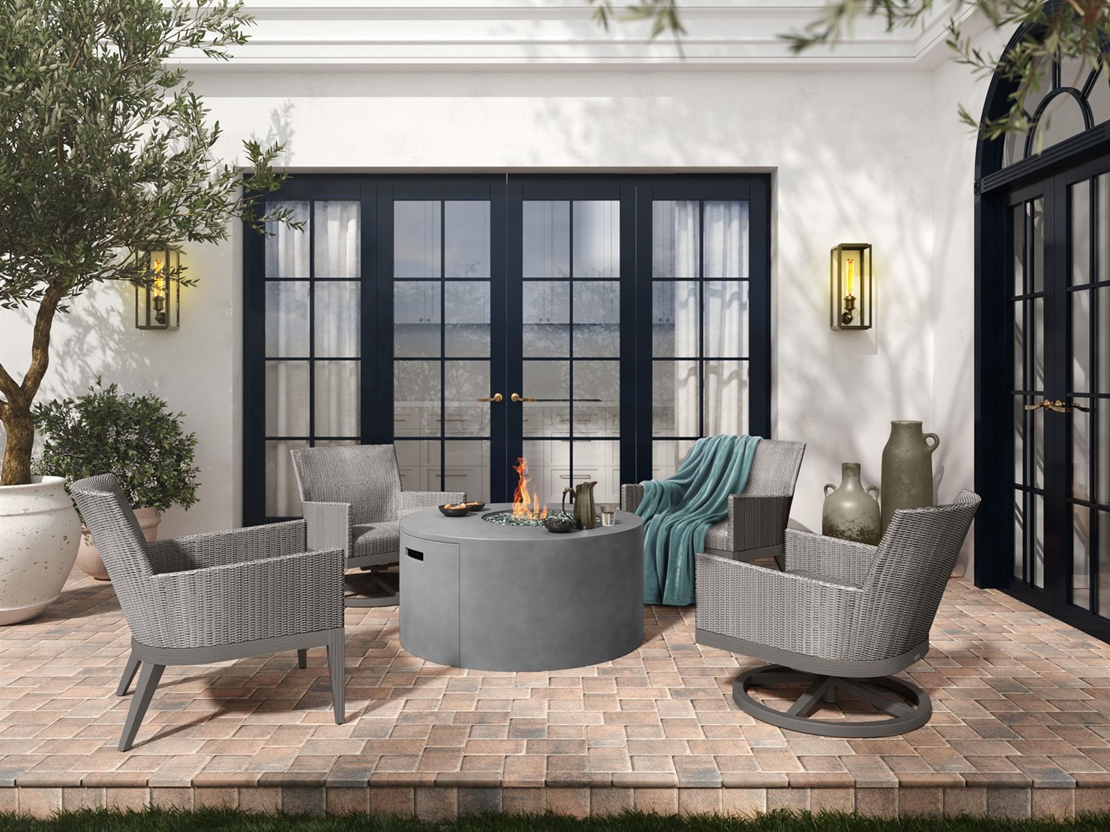 Ebel Siena Wicker Firepit Patio Lounge Set