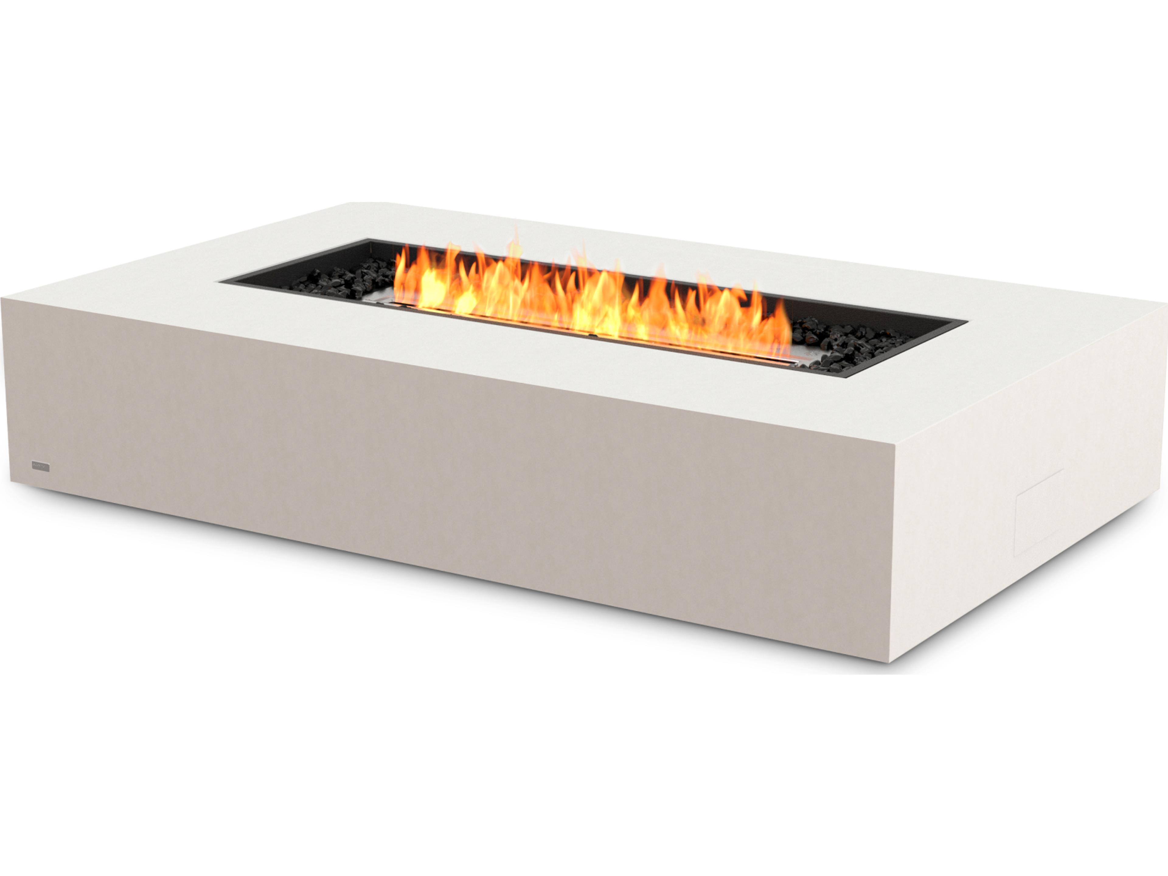 EcoSmart Fire Wharf Rectangular Outdoor Fire Pit Table with Ethanol Burner