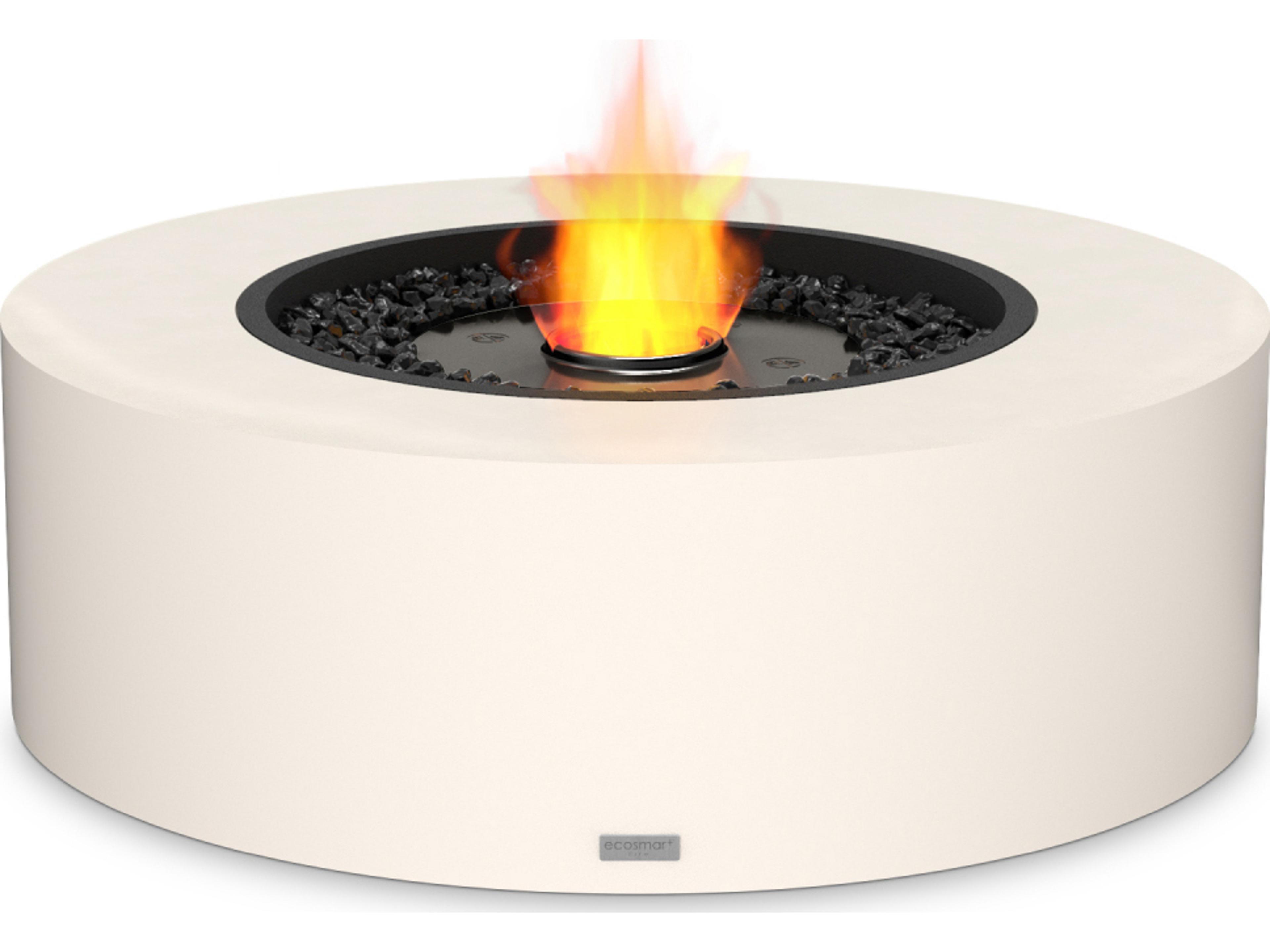 EcoSmart Fire Ark Round Patio Fire Pit Table with Ethanol Burner Black