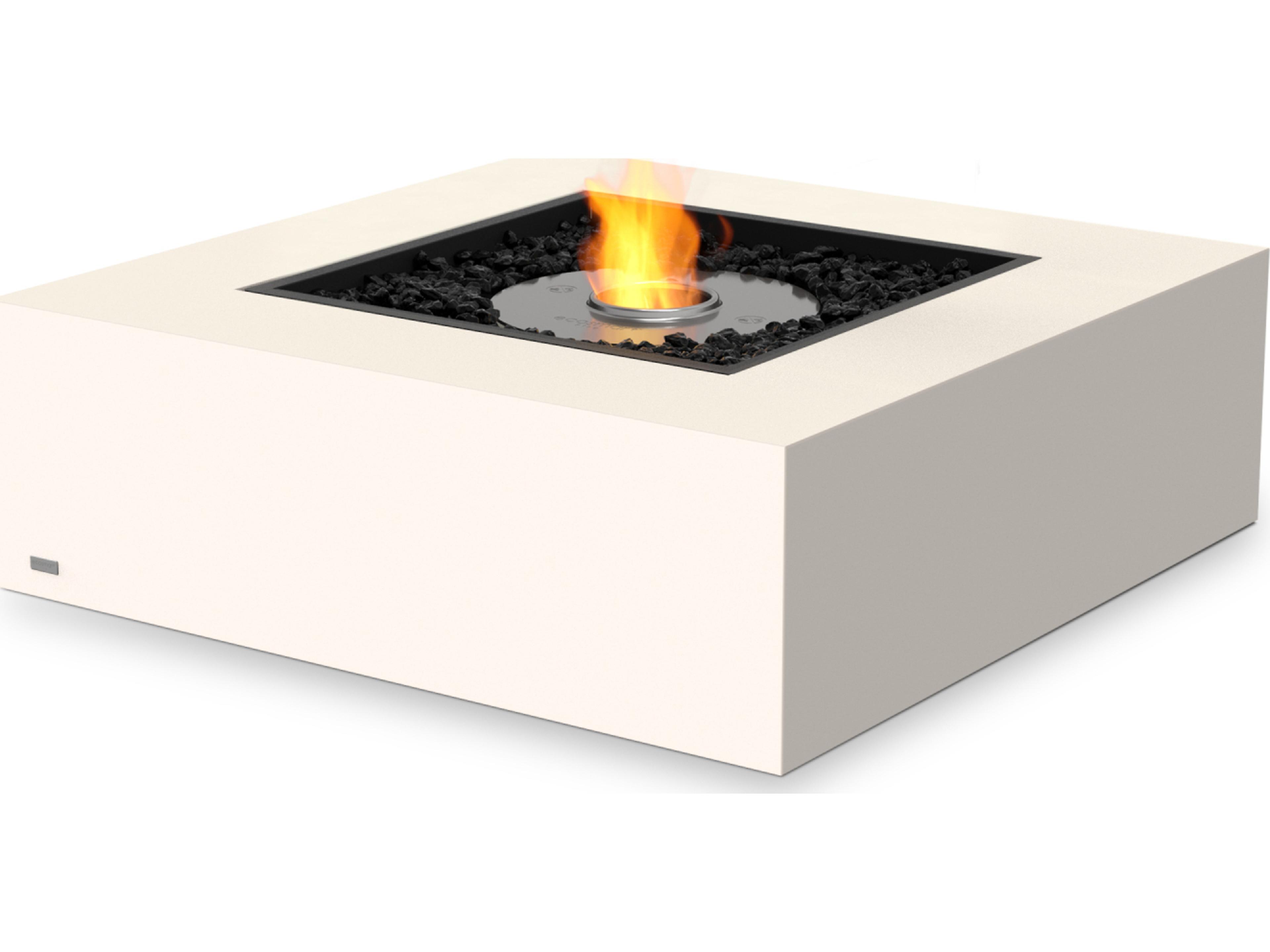 EcoSmart Fire Base Square Patio Fire Pit Table with Ethanol Burner Black