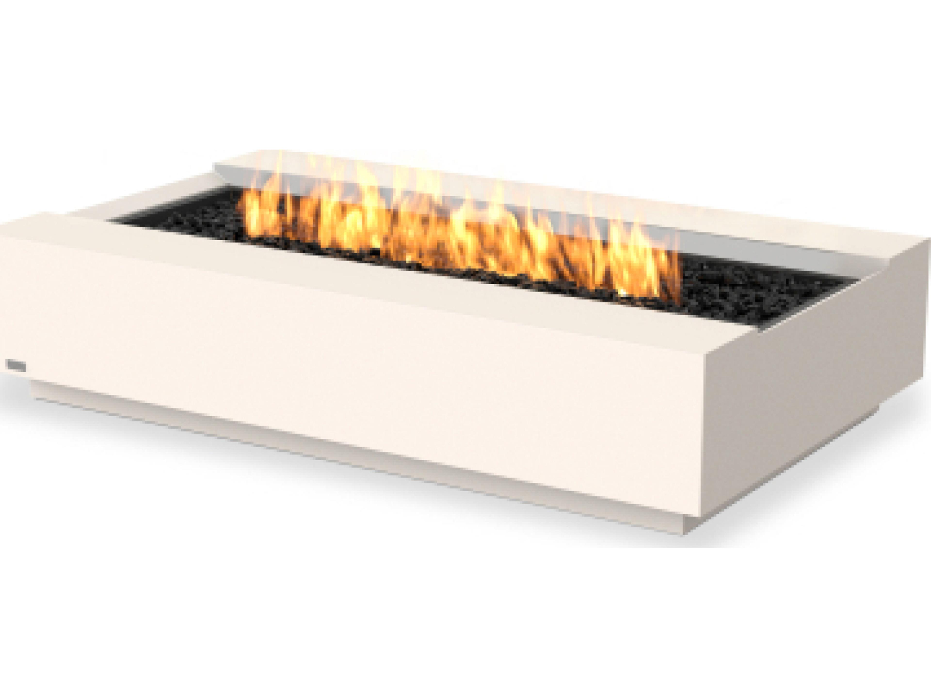 EcoSmart Fire Cosmo Rectangular Outdoor Patio Fire Pit Table with Gas LP/NG Stainless Steel