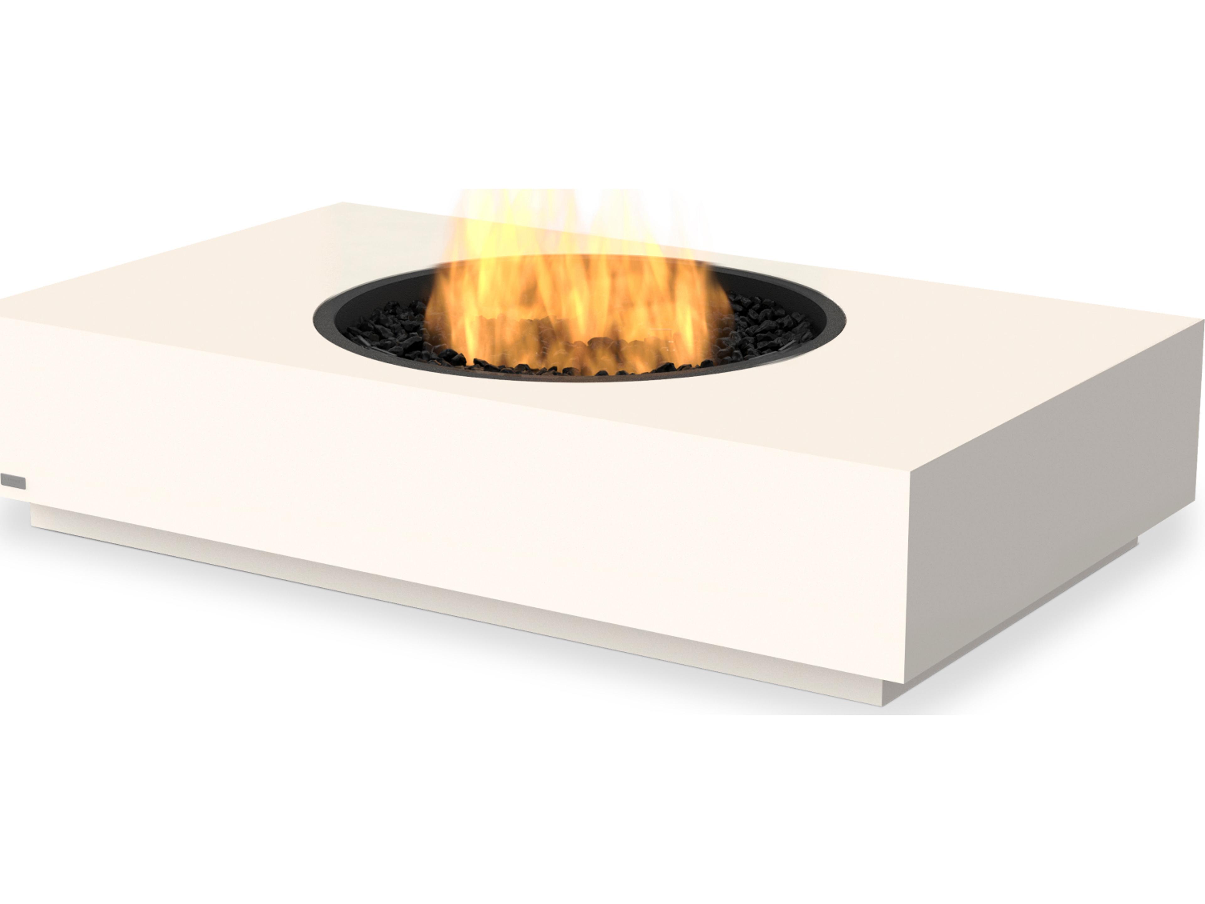 EcoSmart Fire Martini Rectangular Patio Fire Pit Table with AB8 Ethanol Burner Black