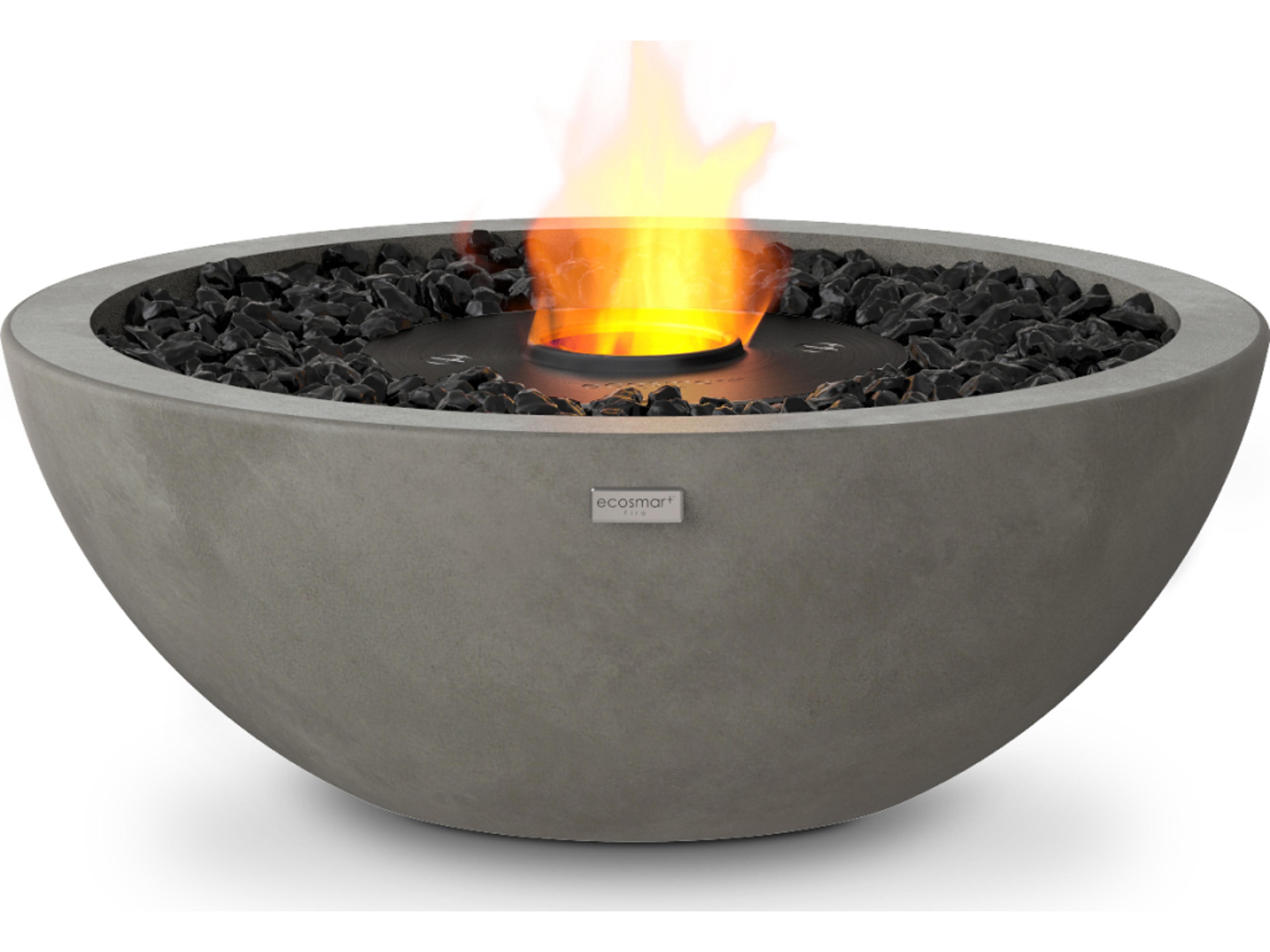 EcoSmart Fire Mix Round Fire Pit Bowl with Ethanol Burner Black