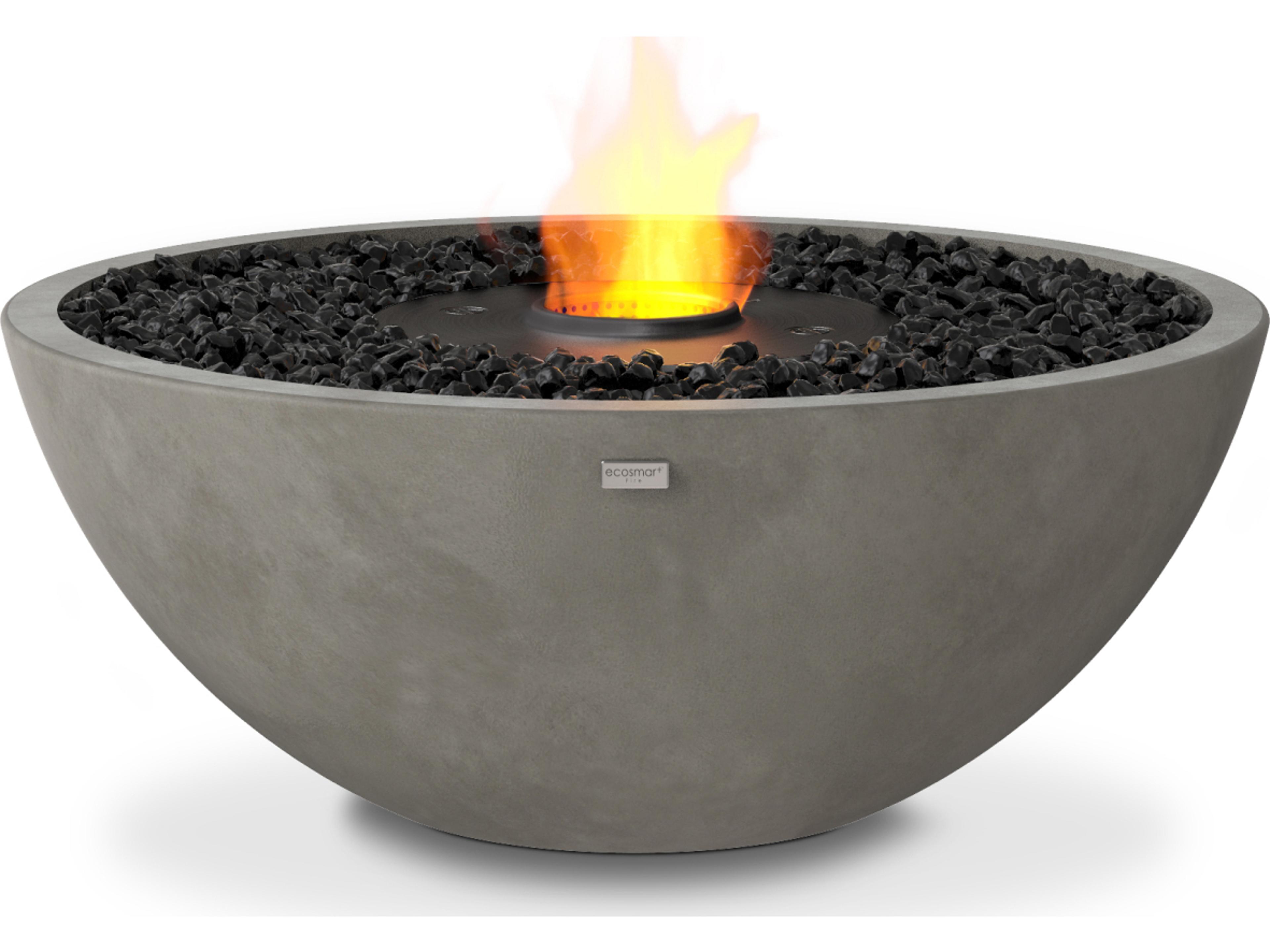 EcoSmart Fire Mix Round Fire Pit Bowl with Ethanol Burner Black