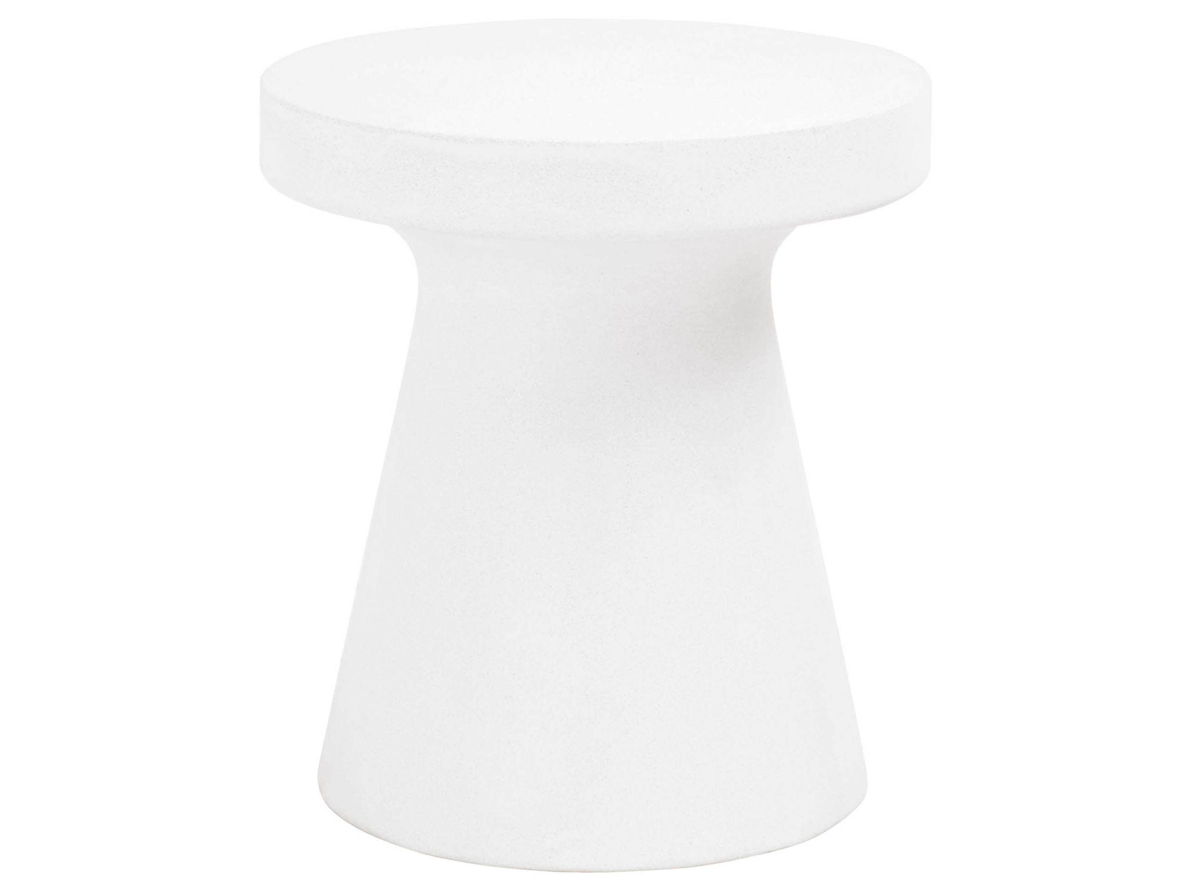 Essentials for Living Outdoor District Ivory Concrete Round End Table