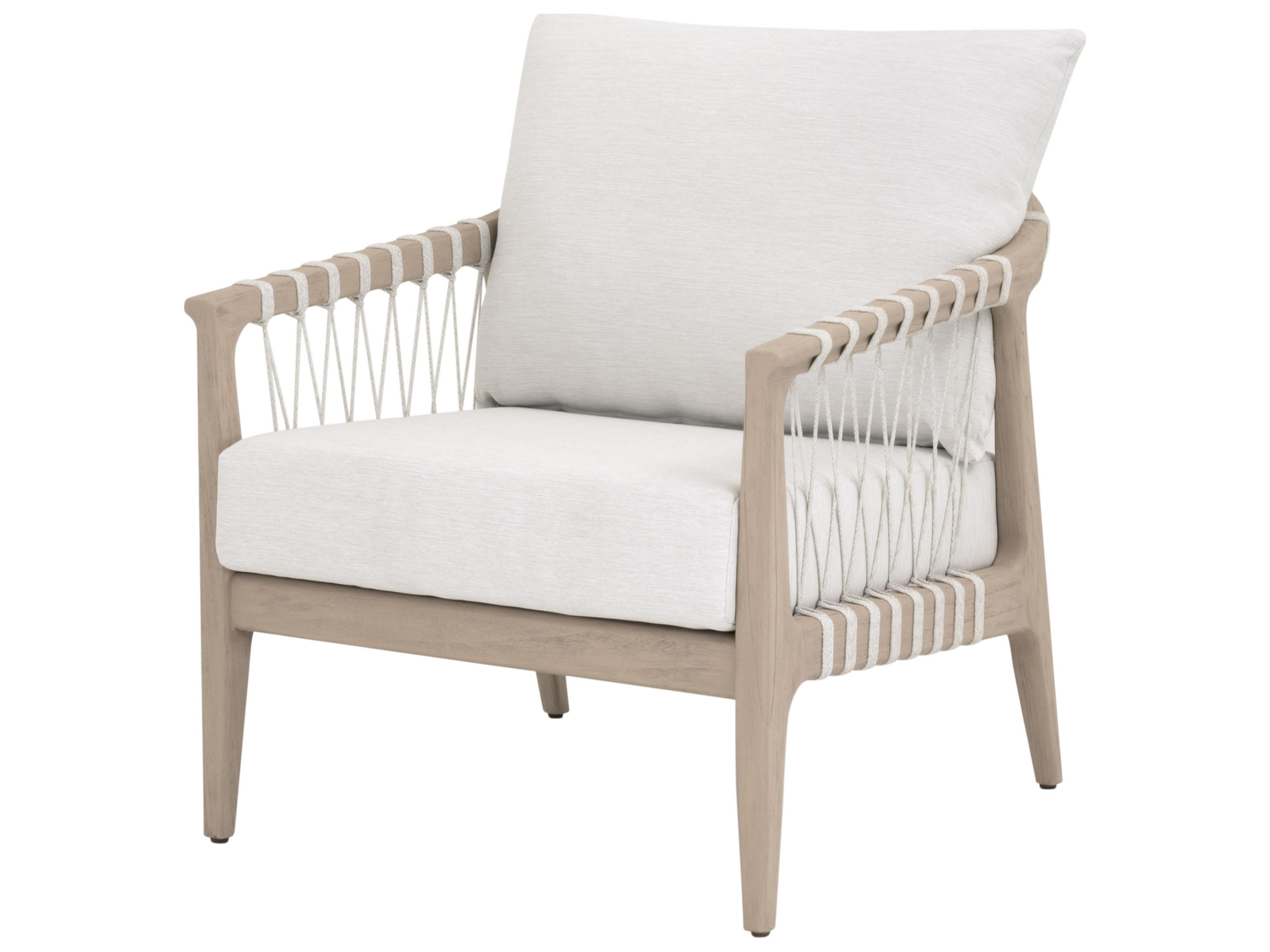 Essentials for Living Outdoor Woven - Outdoor Pacific Wood Cushion Lounge Chair