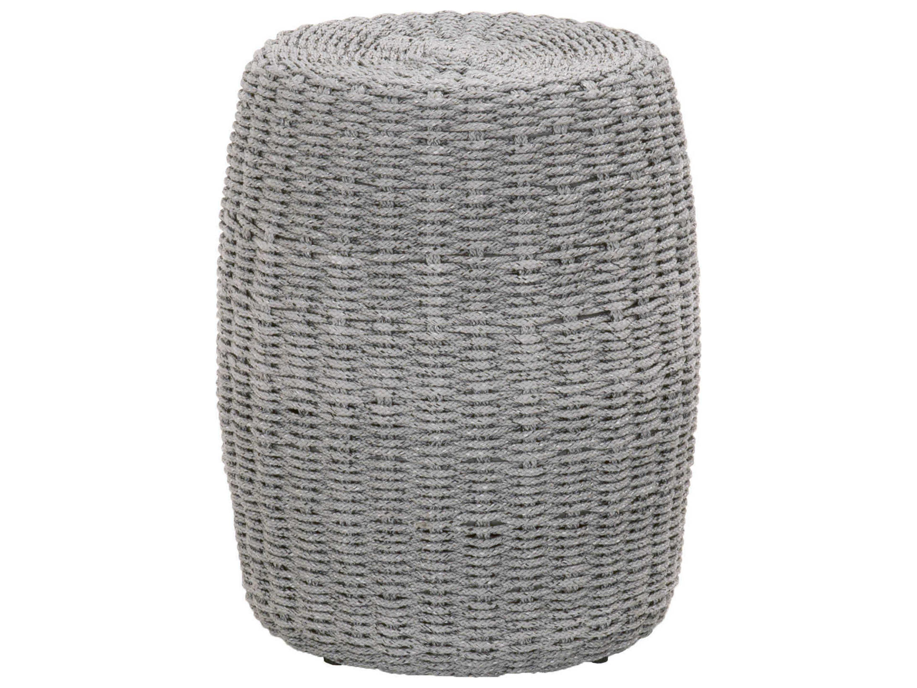 Essentials for Living Outdoor Woven Rope Platinum Aluminum Round End Table