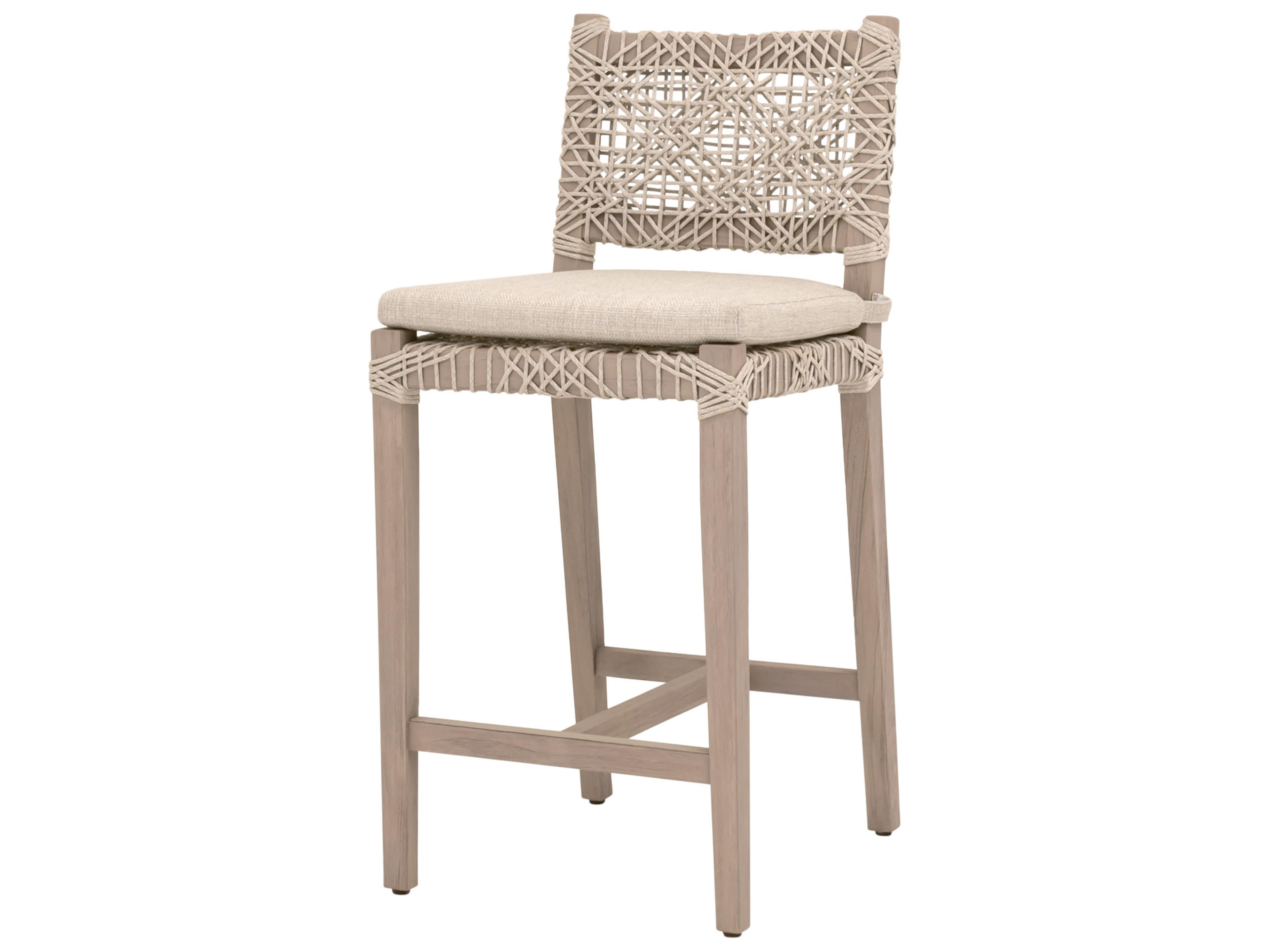 Essentials for Living Outdoor Woven - Outdoor Costa Wood Cushion Counter Stool