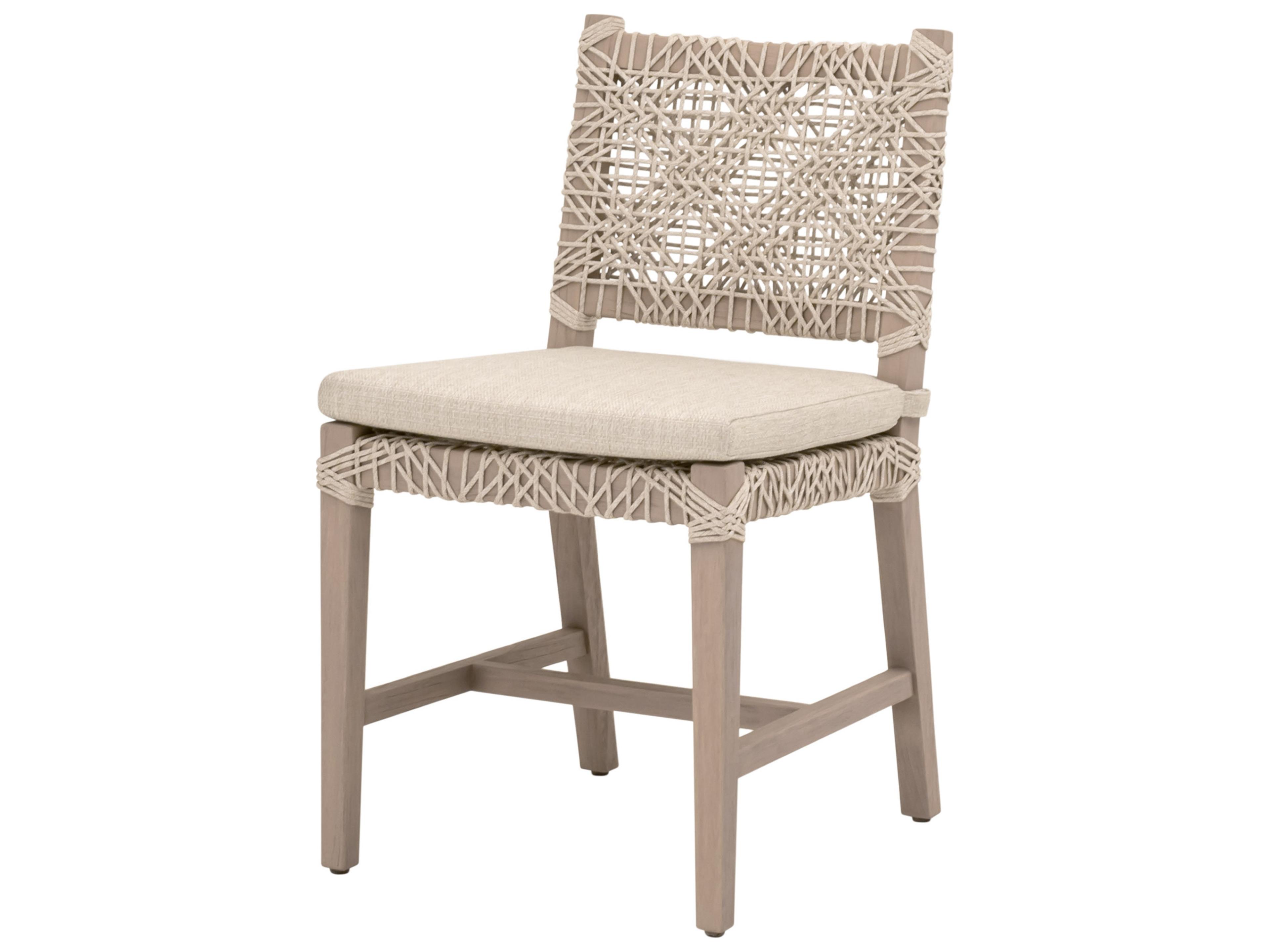Essentials for Living Outdoor Woven - Outdoor Costa Wood Cushion Dining Chair Set of 2