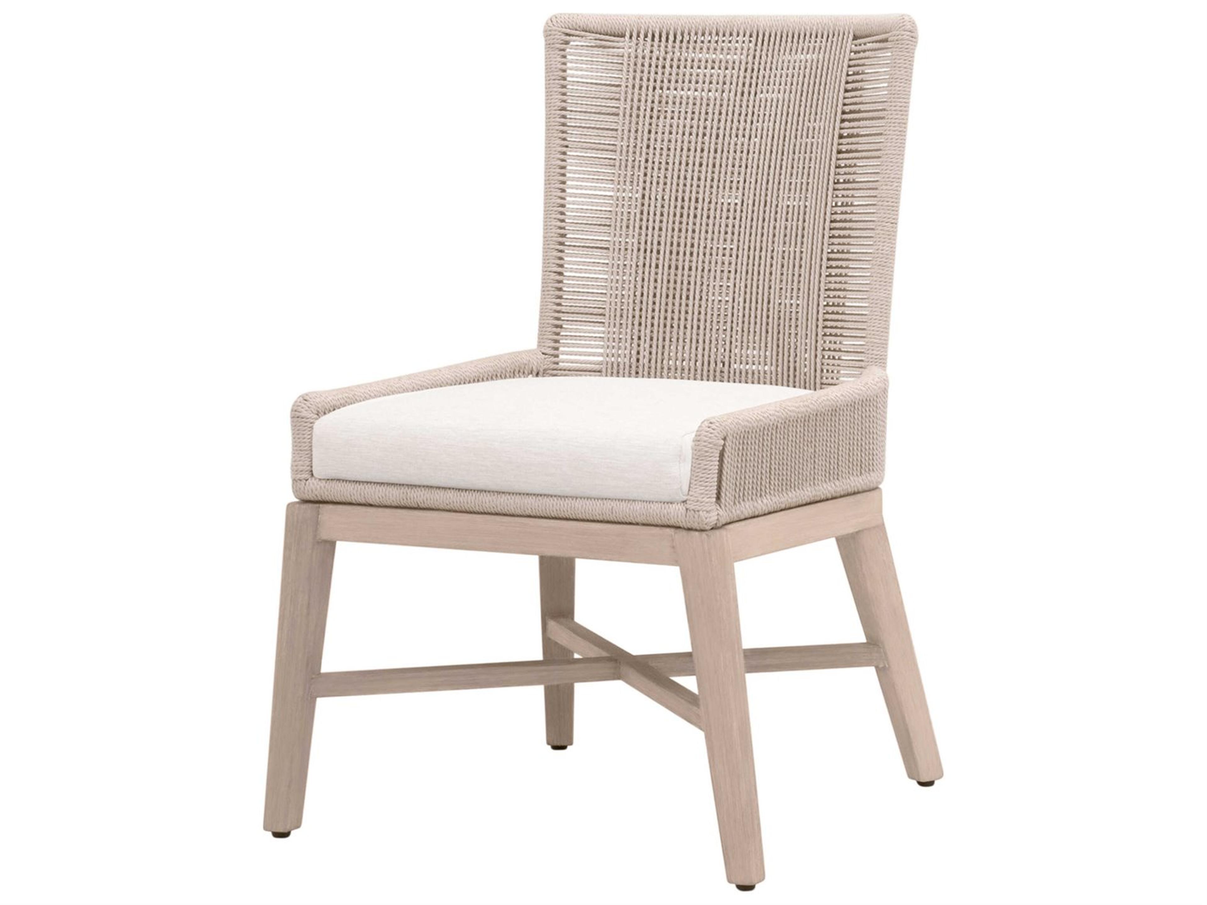 Essentials for Living Woven-Outdoor Teak Cushion Dining Chair, Set of 2