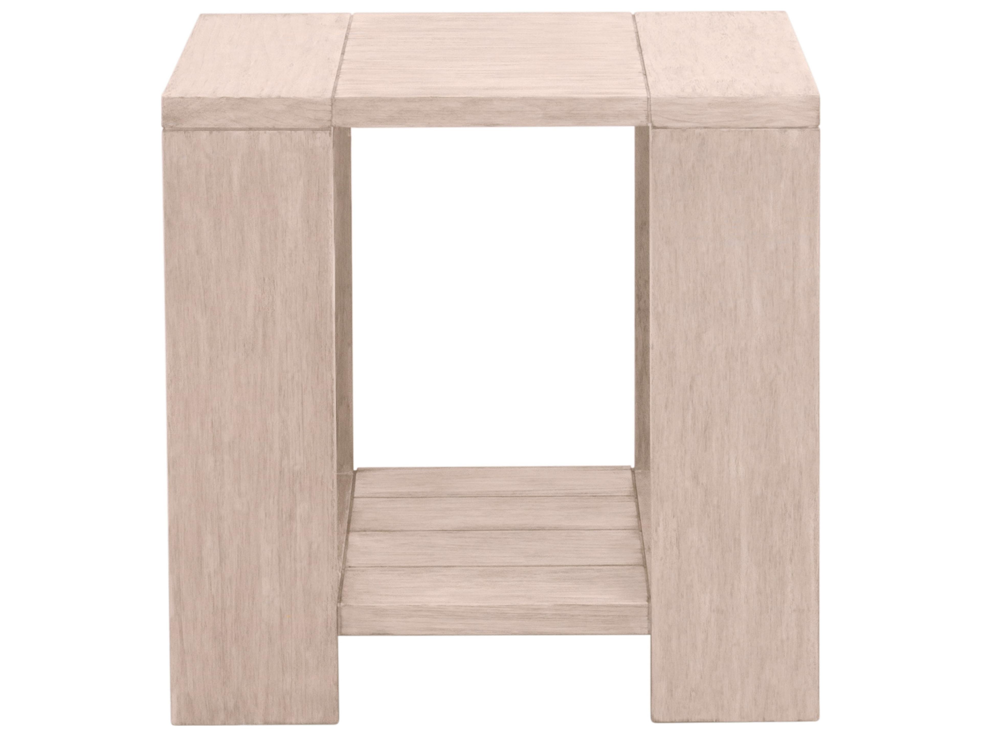 Essentials for Living Outdoor Woven - Outdoor Sur Wood Square End Table