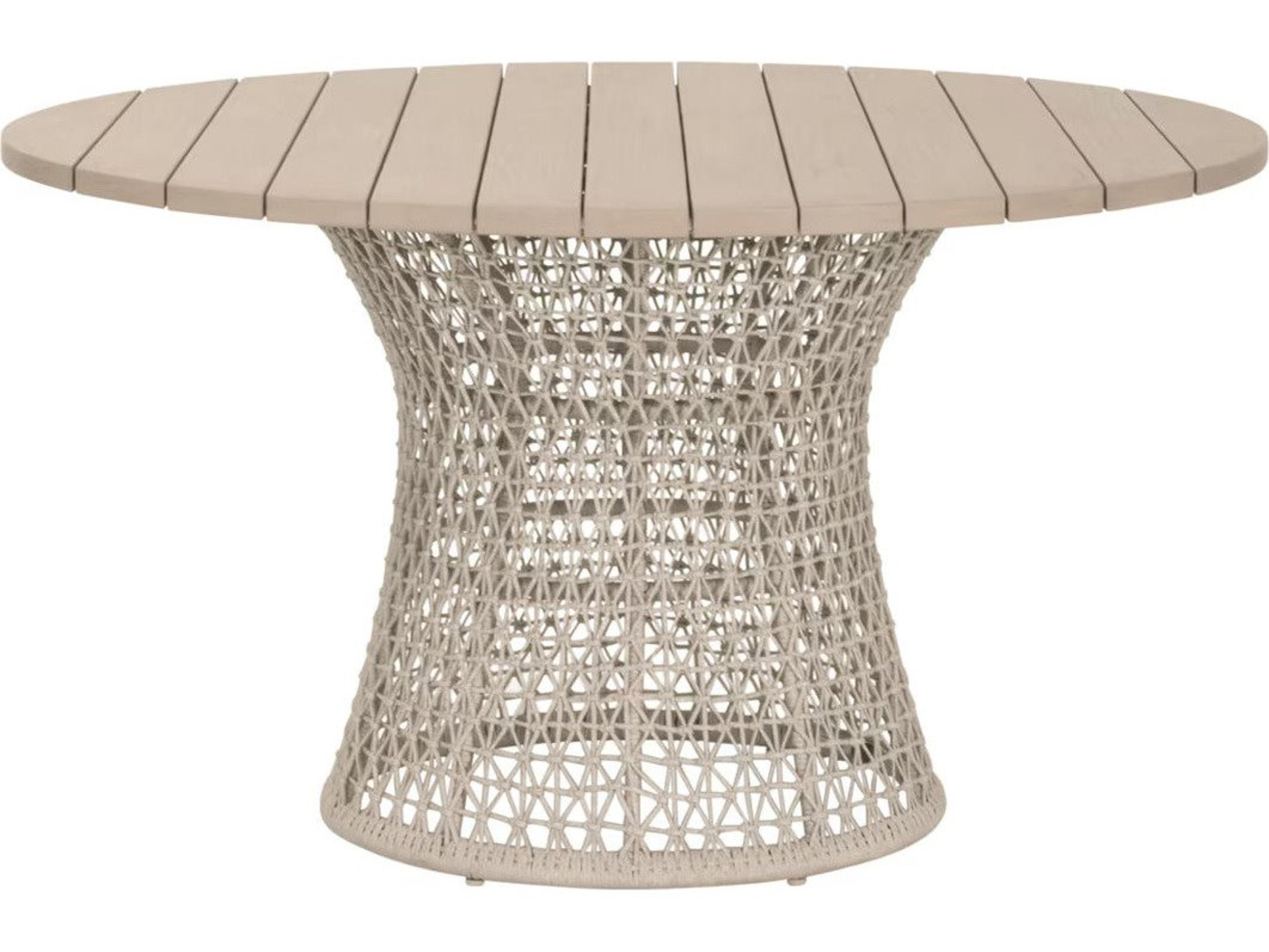 Essentials for Living Outdoor Woven - Outdoor Knit Wood Round Dining Table