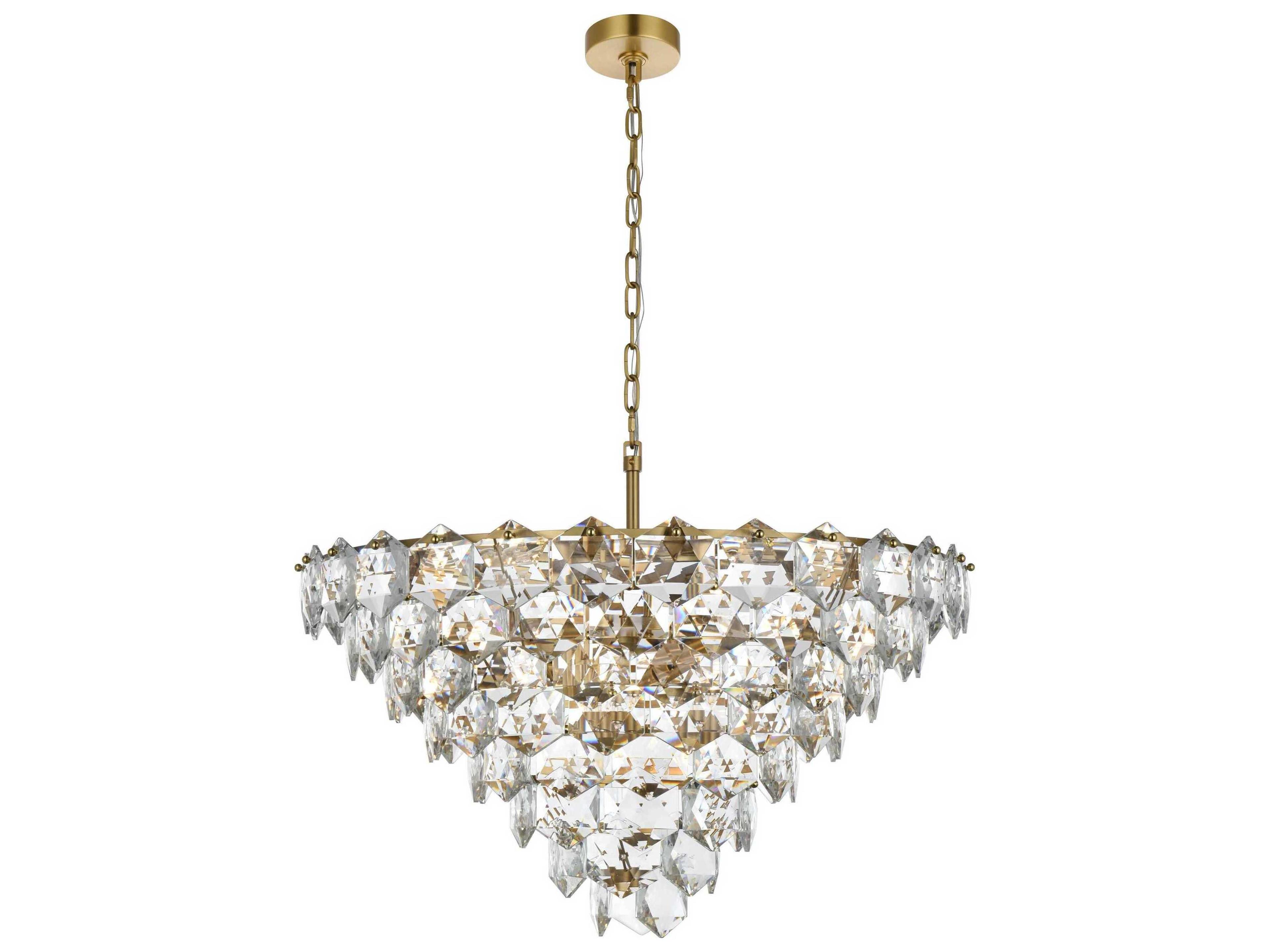Elegant Lighting Adaline 15-Light Satin Gold Tiered Chandelier