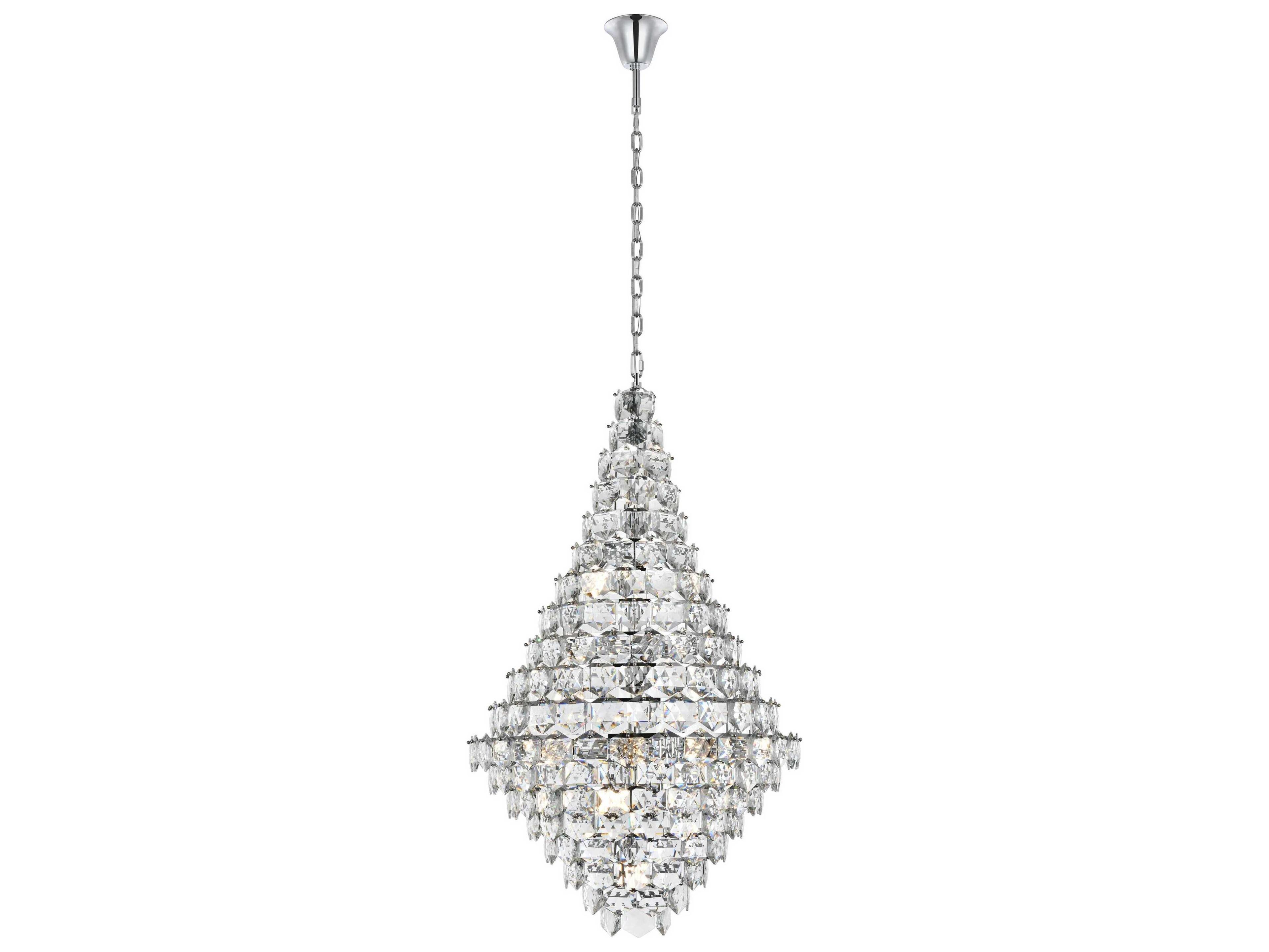 Elegant Lighting Adaline 38-Light Chrome Tiered Chandelier