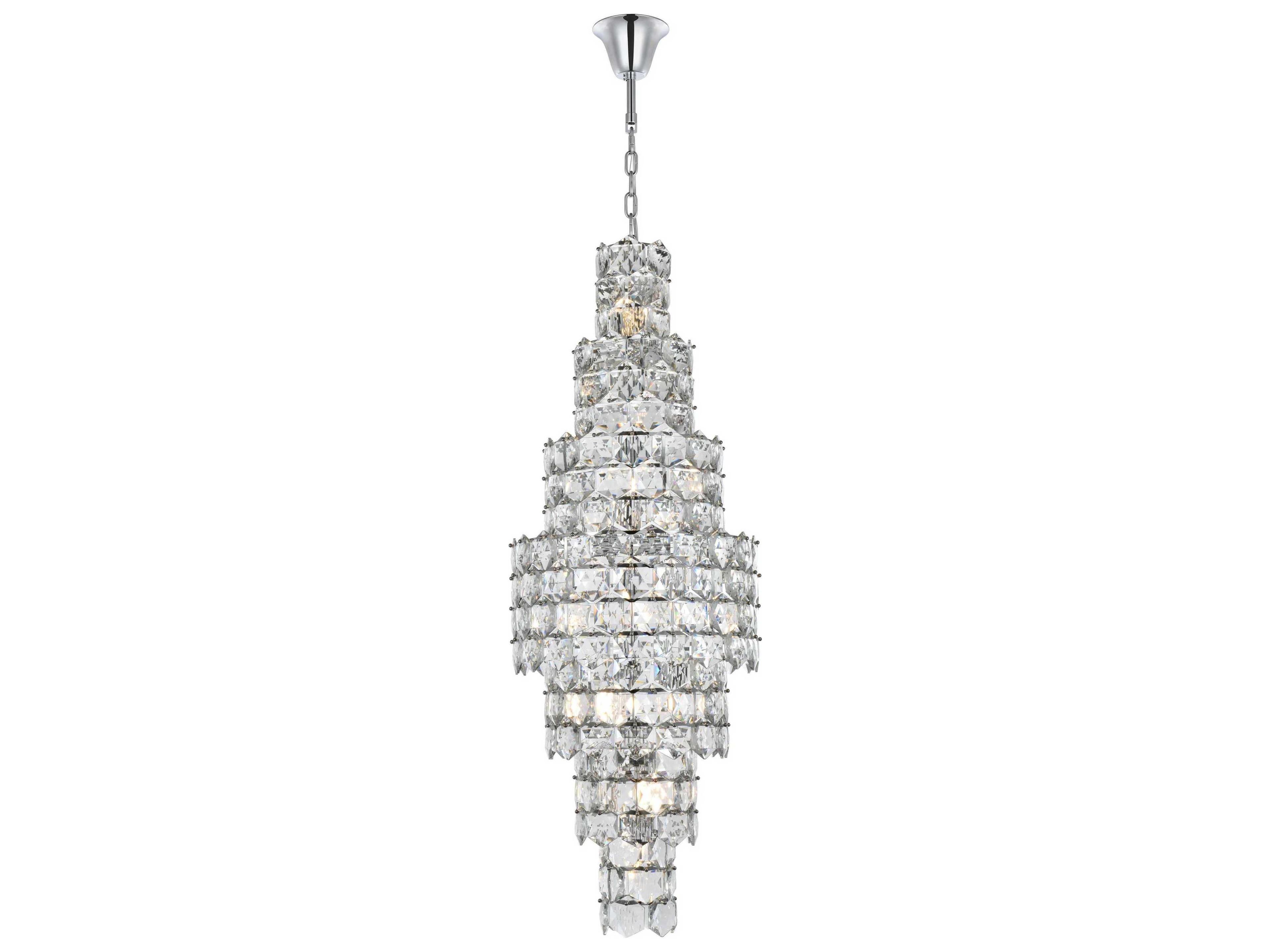 Elegant Lighting Adaline 26-Light Chrome Tiered Chandelier