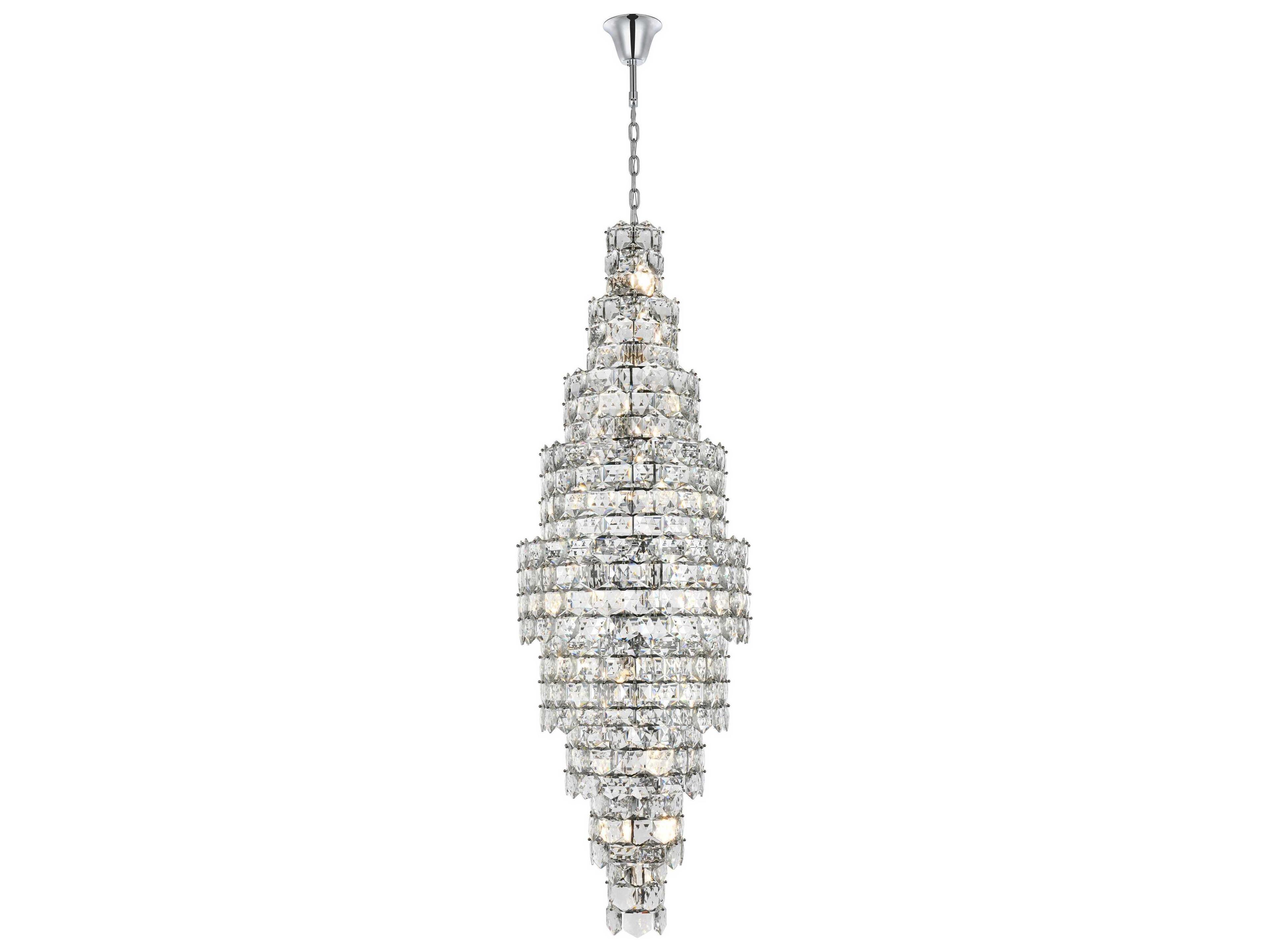 Elegant Lighting Adaline 41-Light Chrome Tiered Chandelier