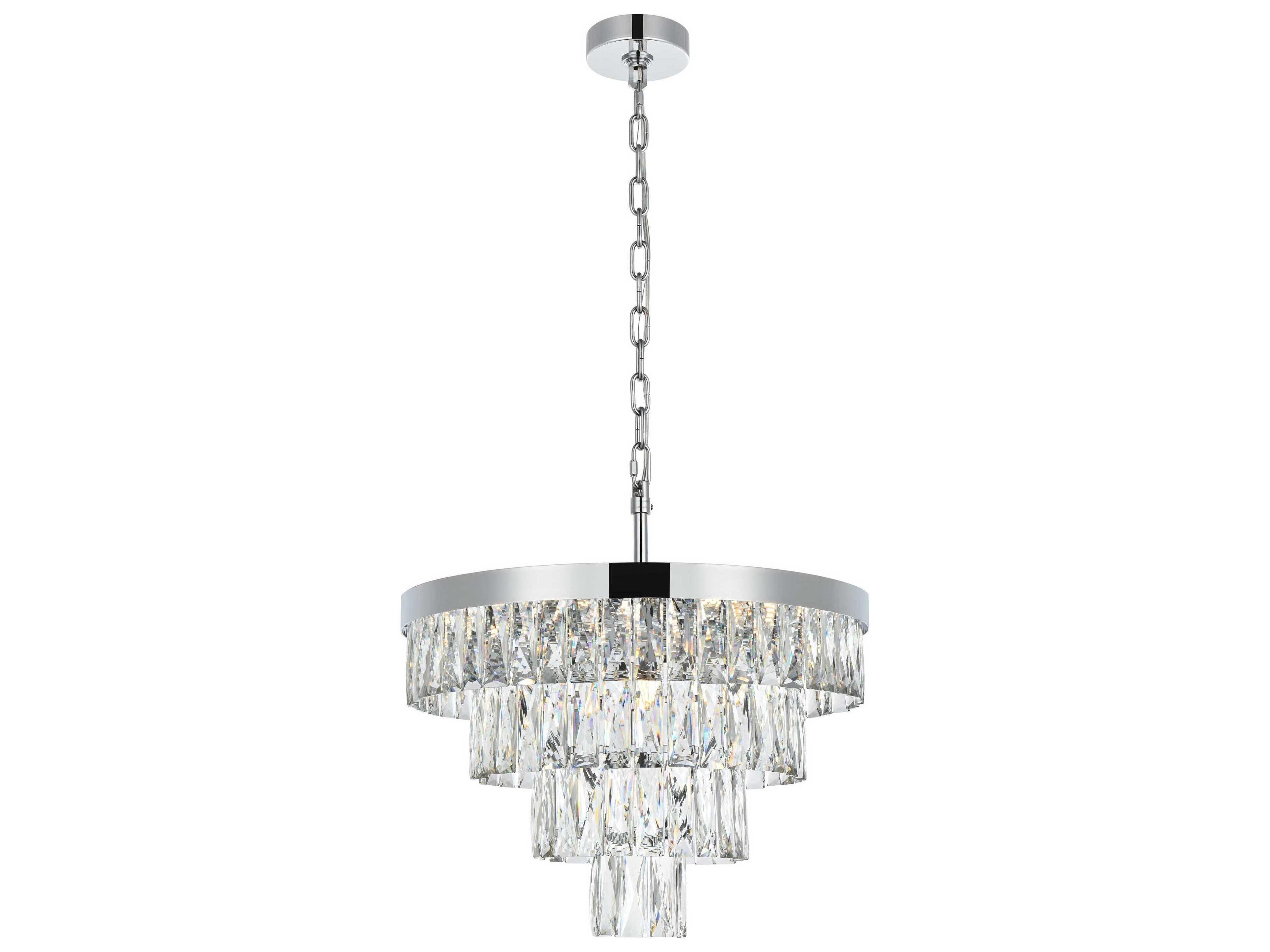 Elegant Lighting Josephine 10-Light Chrome Tiered Chandelier