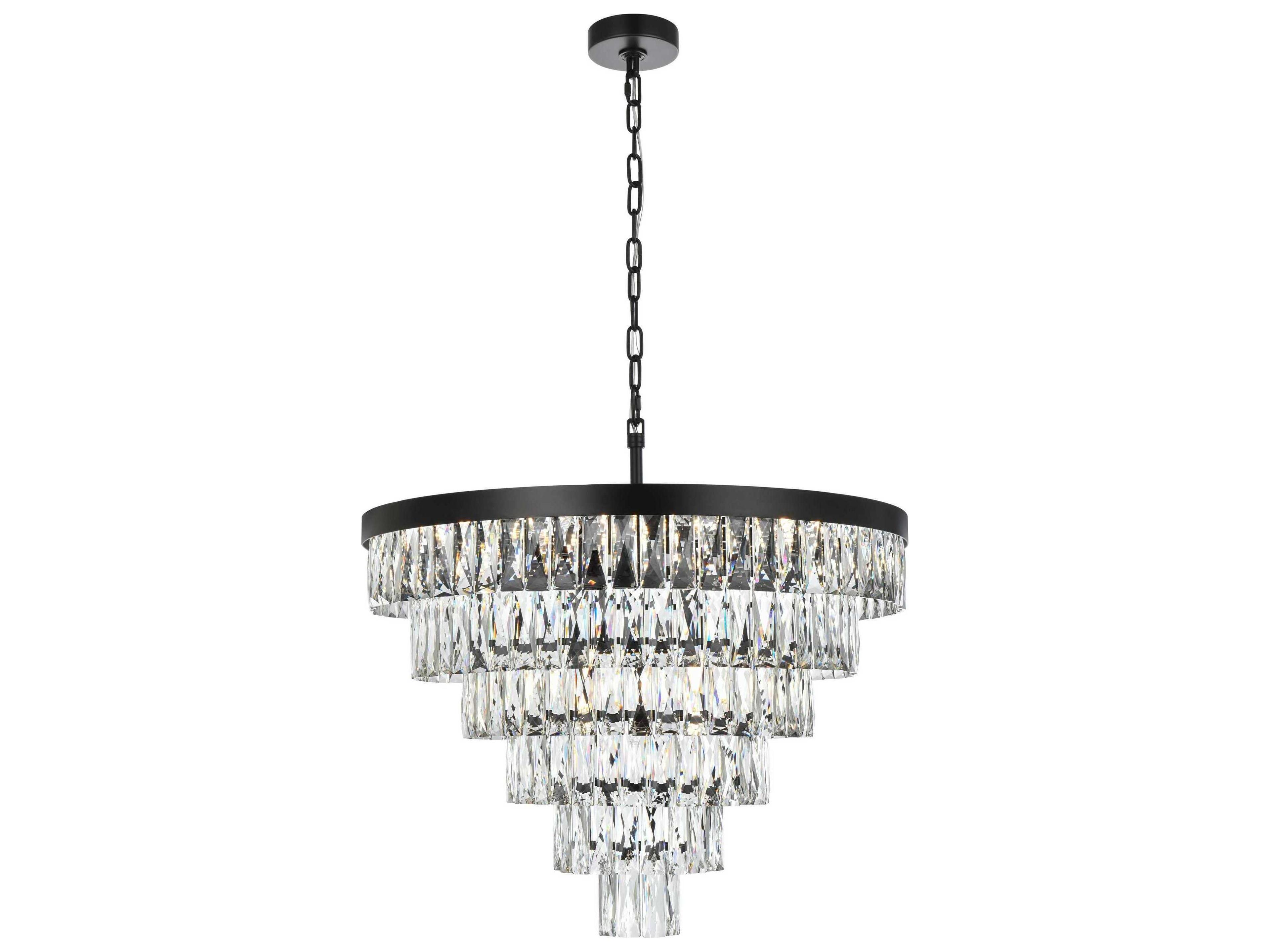 Elegant Lighting Josephine 13-Light Black Tiered Chandelier