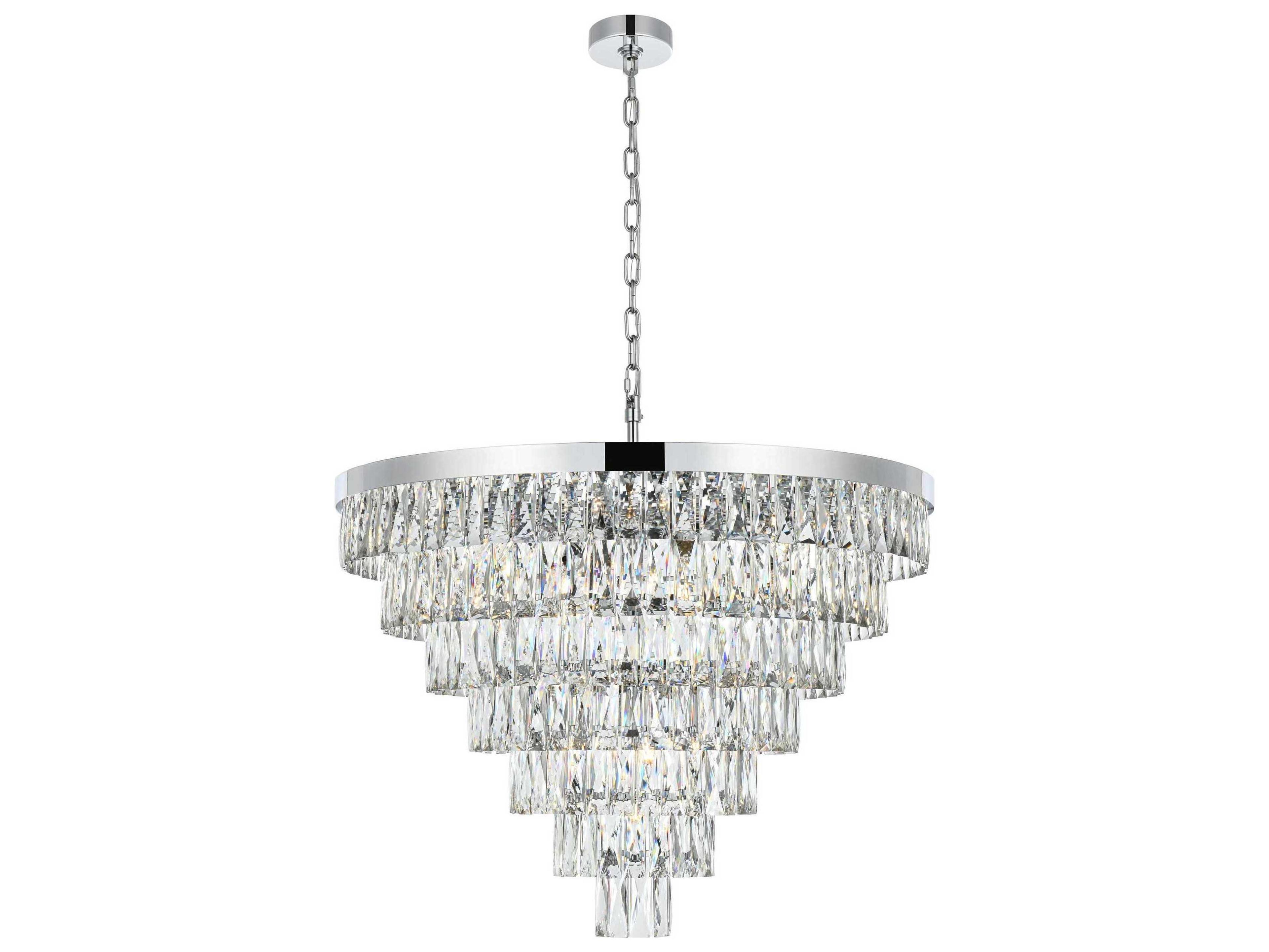 Elegant Lighting Josephine 25-Light Chrome Tiered Chandelier