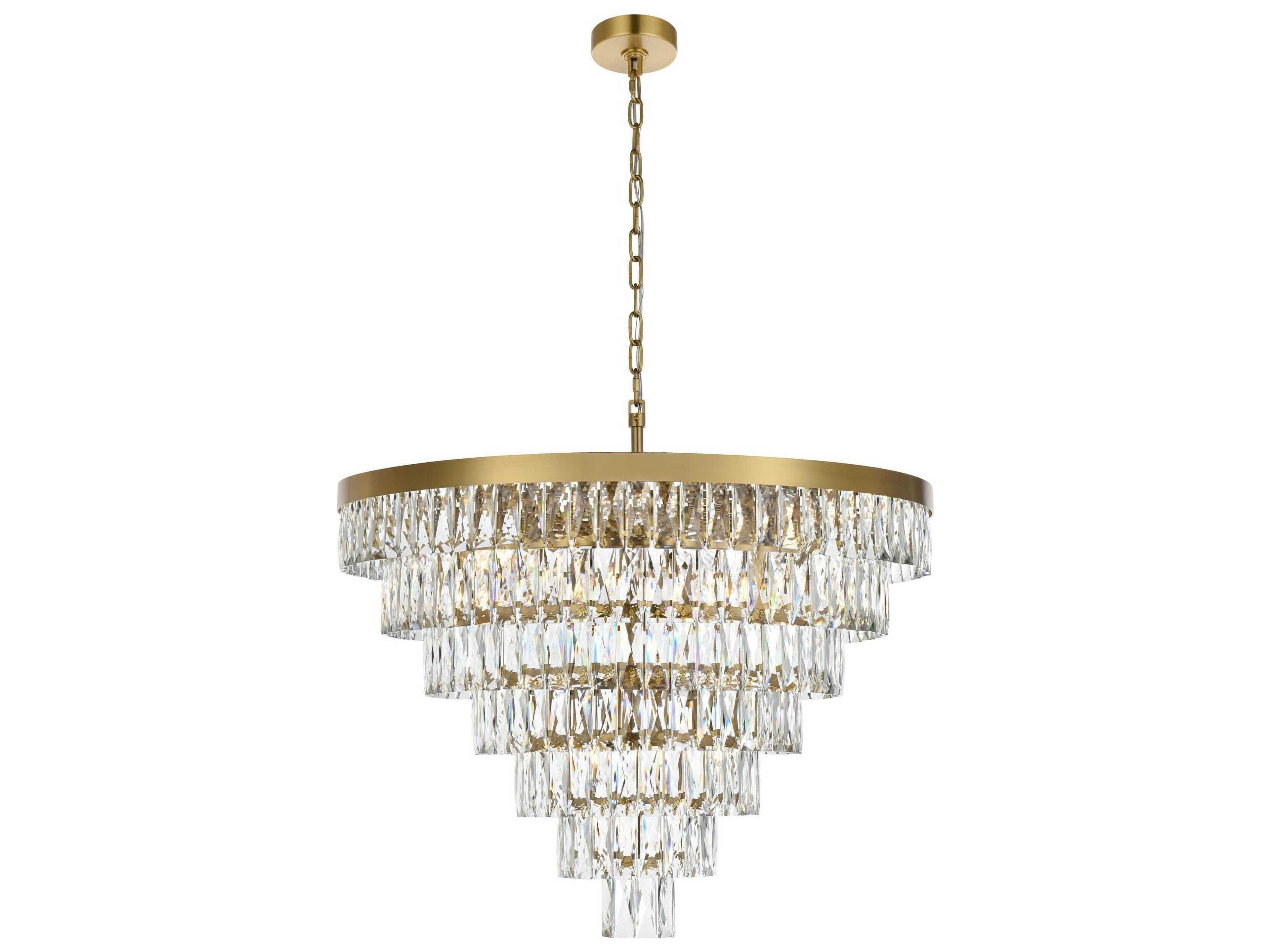 Elegant Lighting Josephine 25-Light Satin Gold Tiered Chandelier