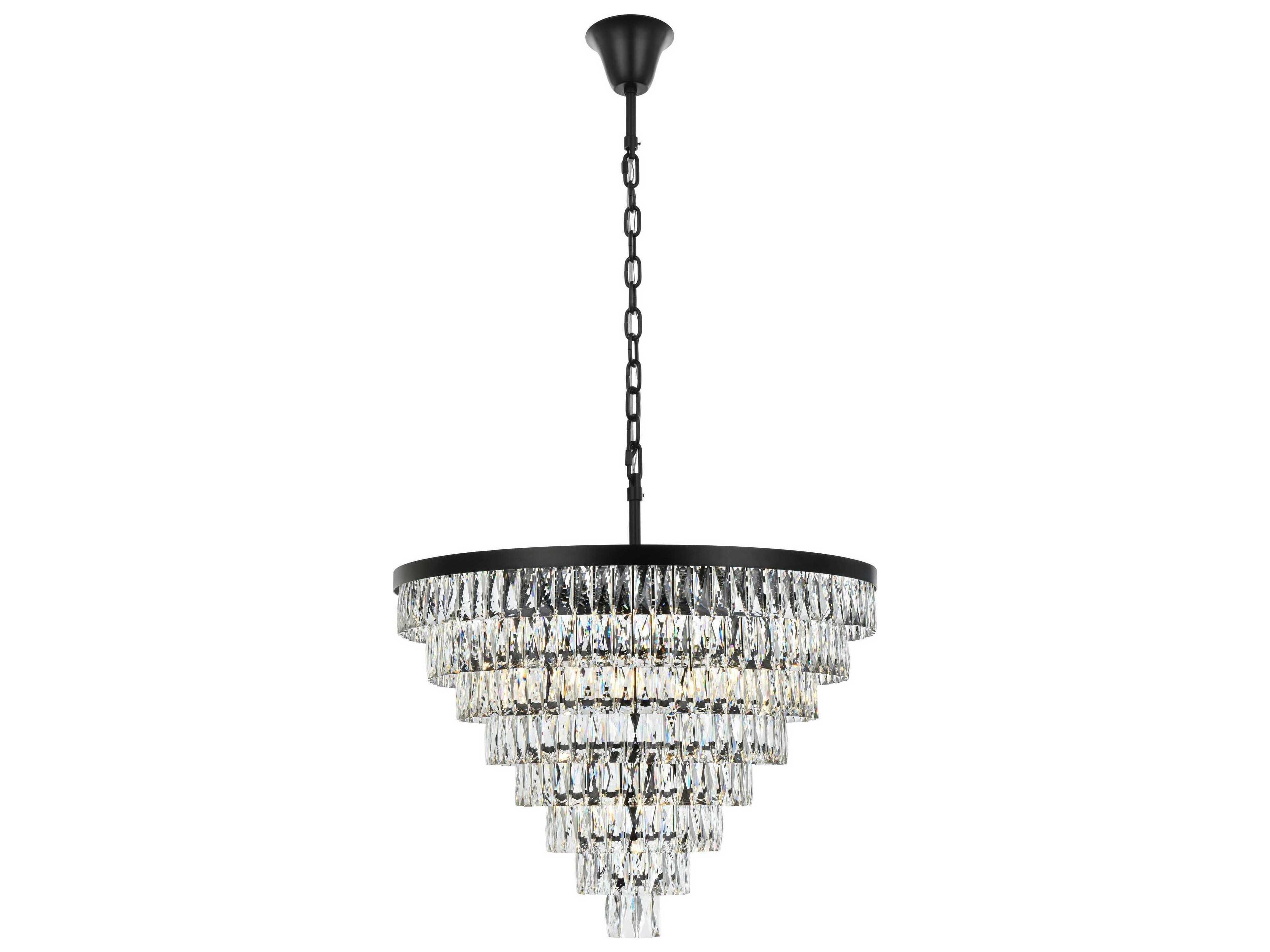 Elegant Lighting Josephine 29-Light Black Tiered Chandelier