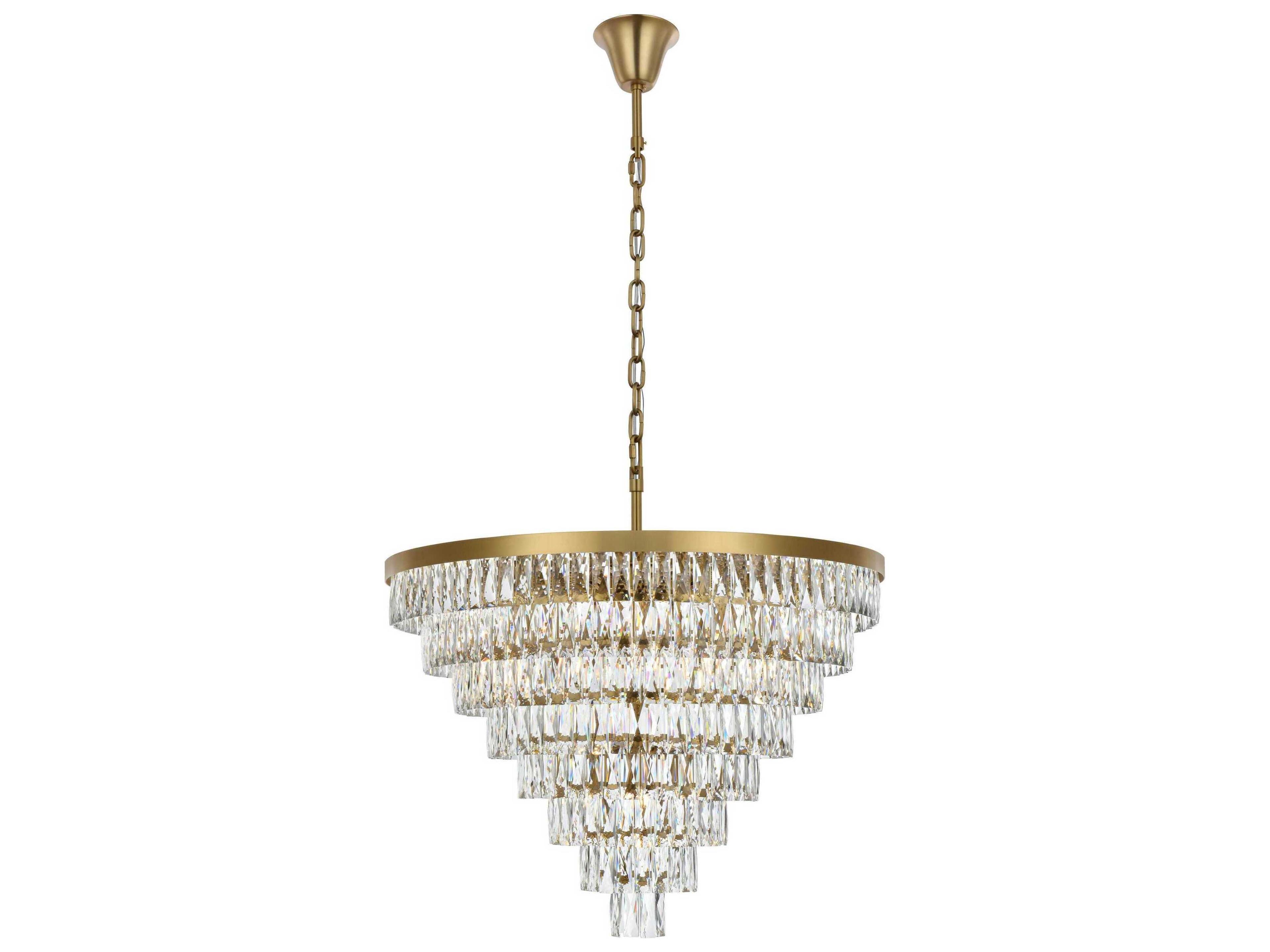 Elegant Lighting Josephine 29-Light Satin Gold Tiered Chandelier