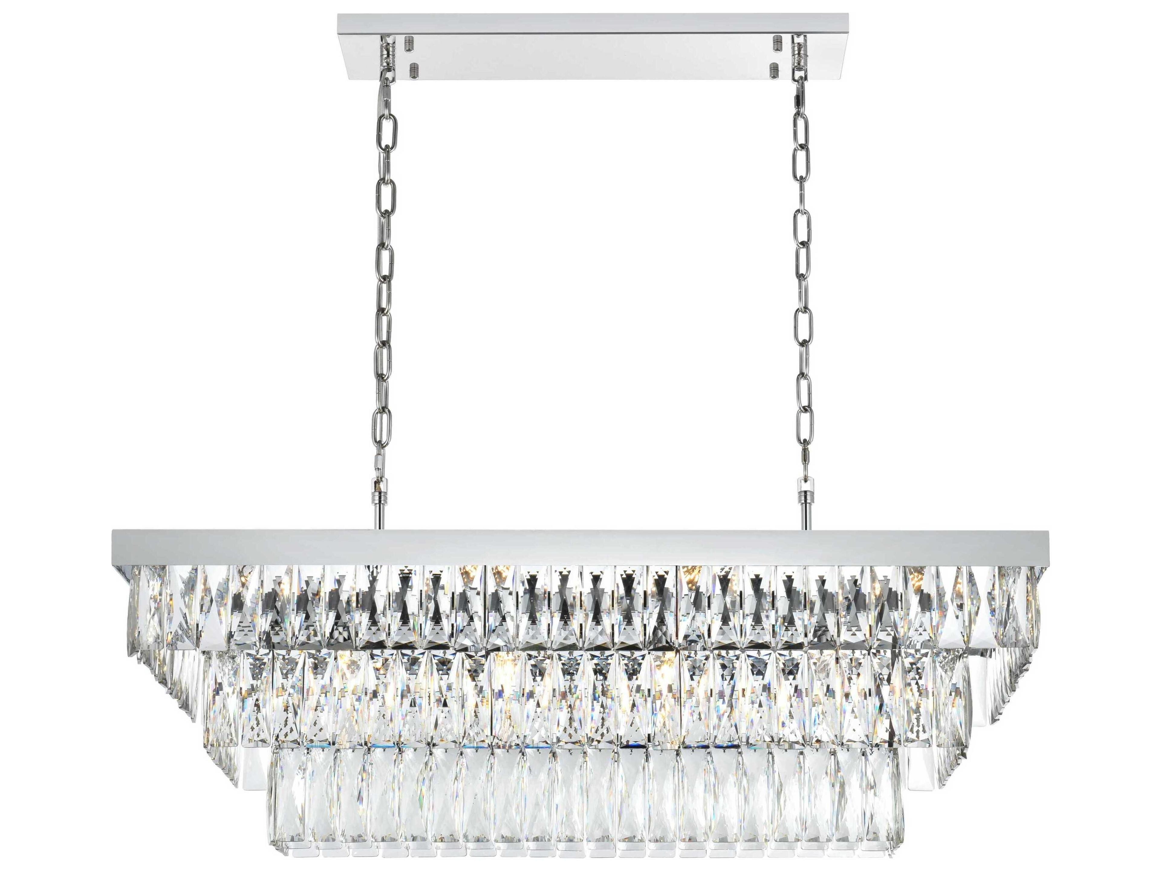 Elegant Lighting Josephine 12-Light Chrome Tiered Island Pendant