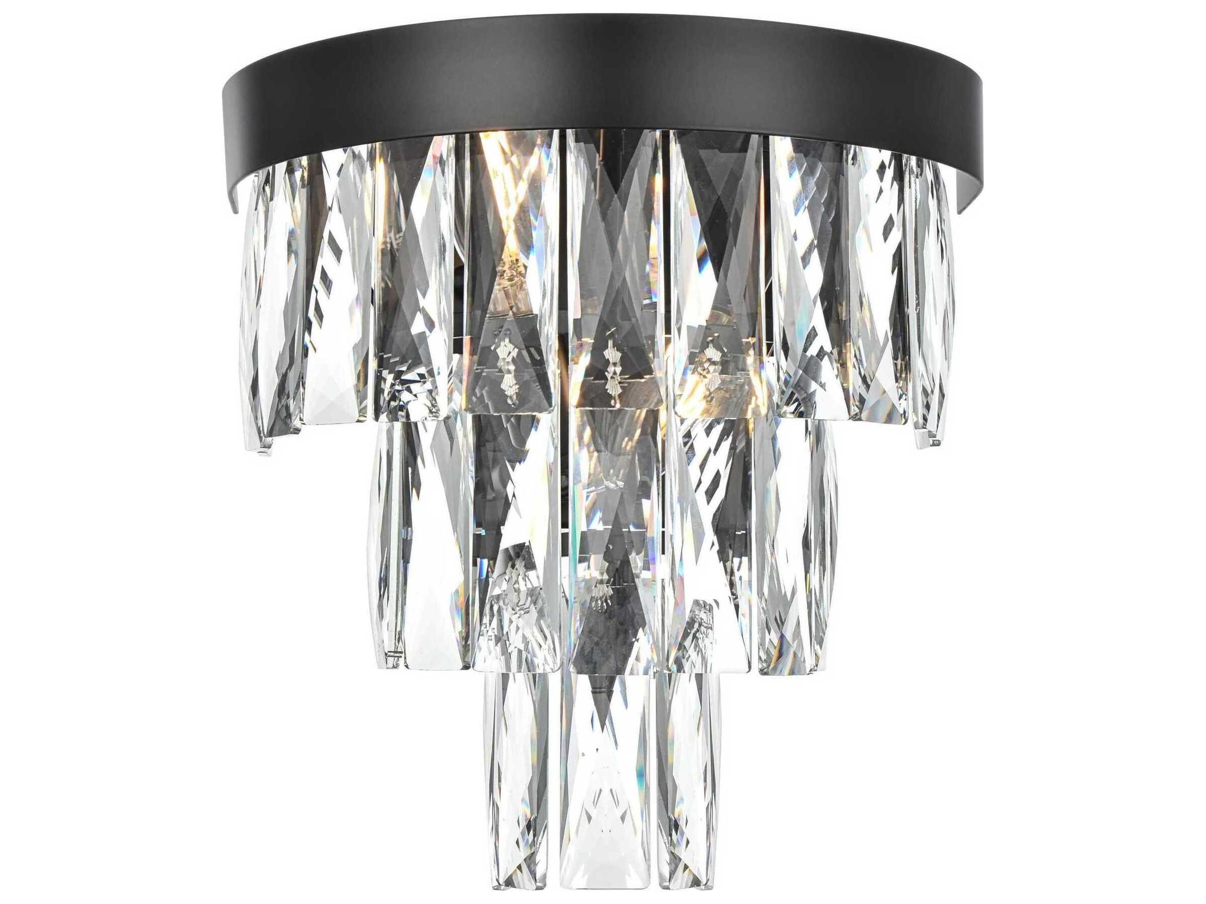 Elegant Lighting Josephine 2-Light Black Wall Sconce