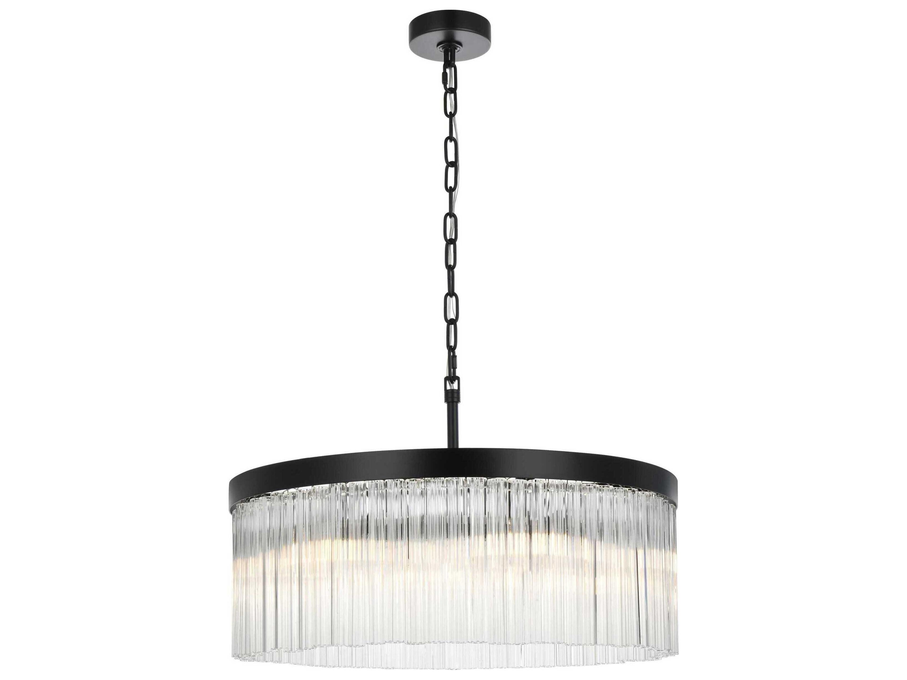Elegant Lighting Harlow 6-Light Black Drum Chandelier