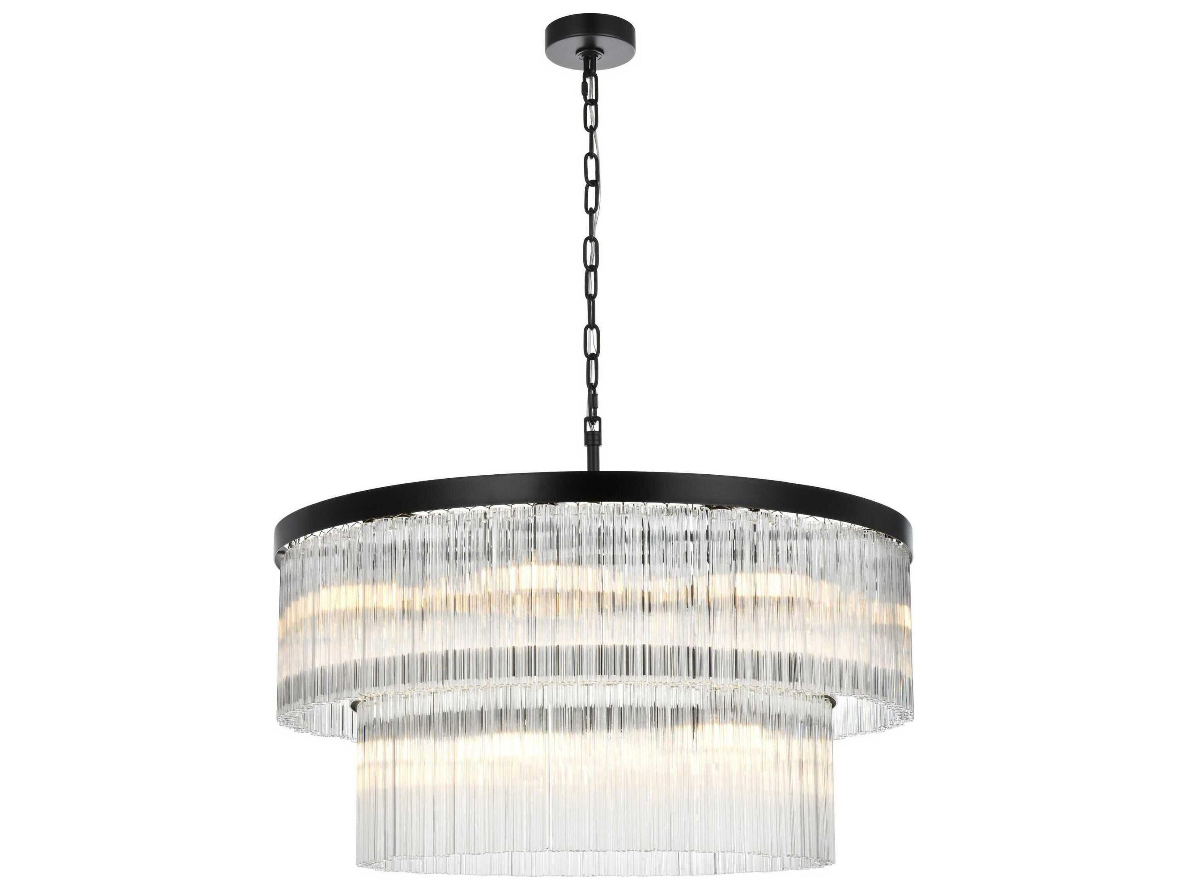 Elegant Lighting Harlow 14-Light Black Tiered Chandelier