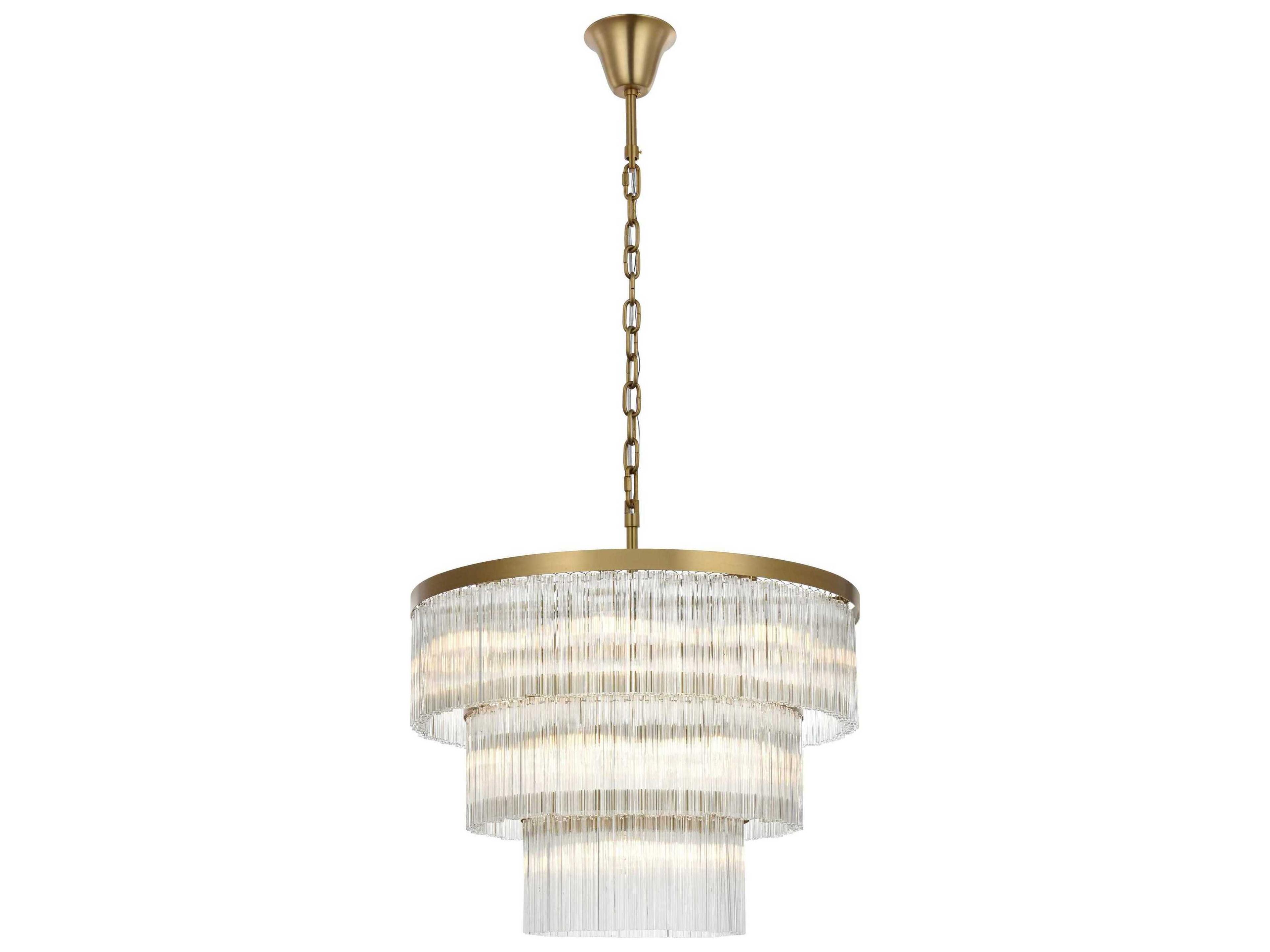 Elegant Lighting Harlow 18-Light Satin Gold Chandelier