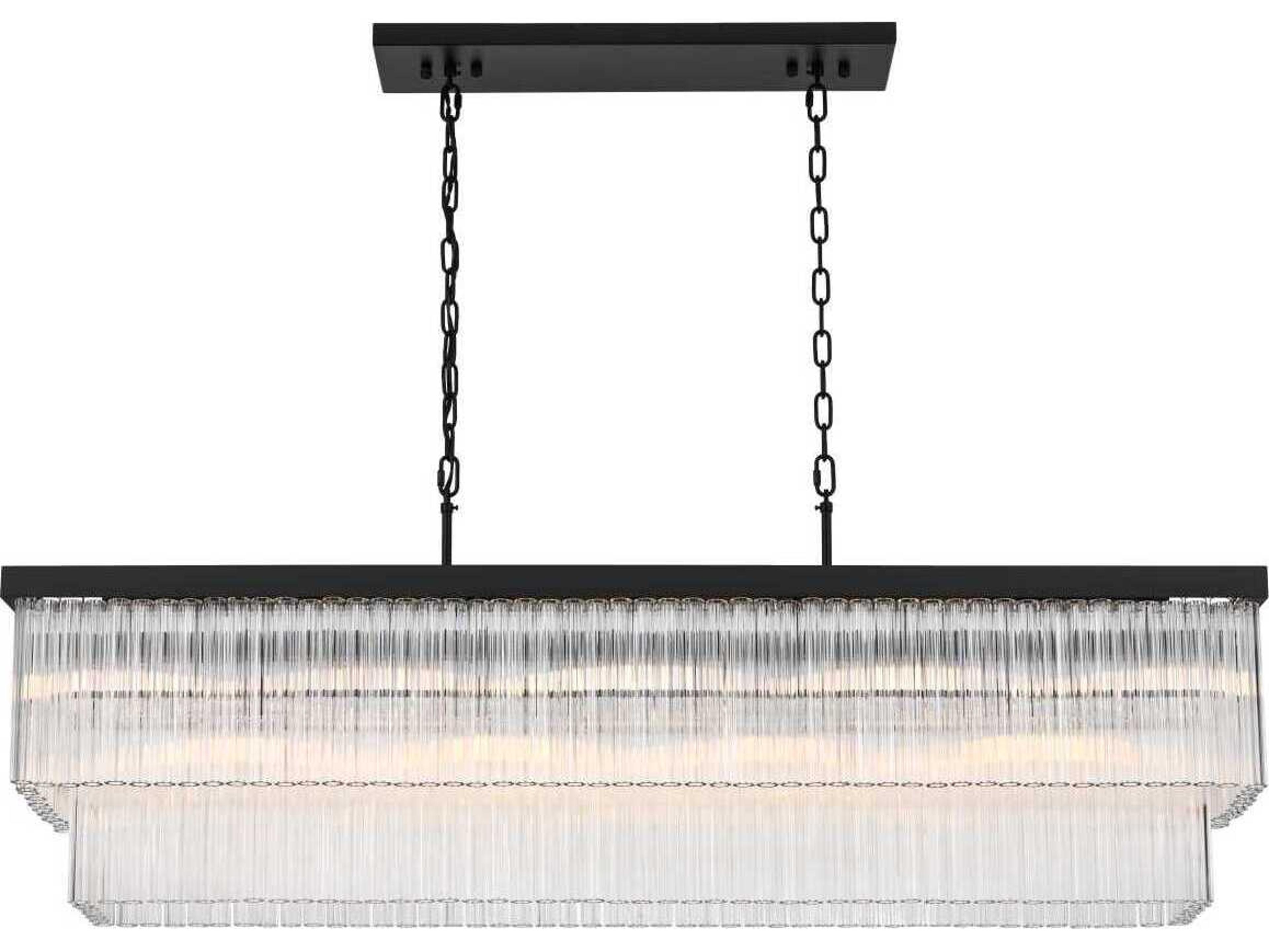 Elegant Lighting Harlow 9-Light Black Tiered Island Pendant