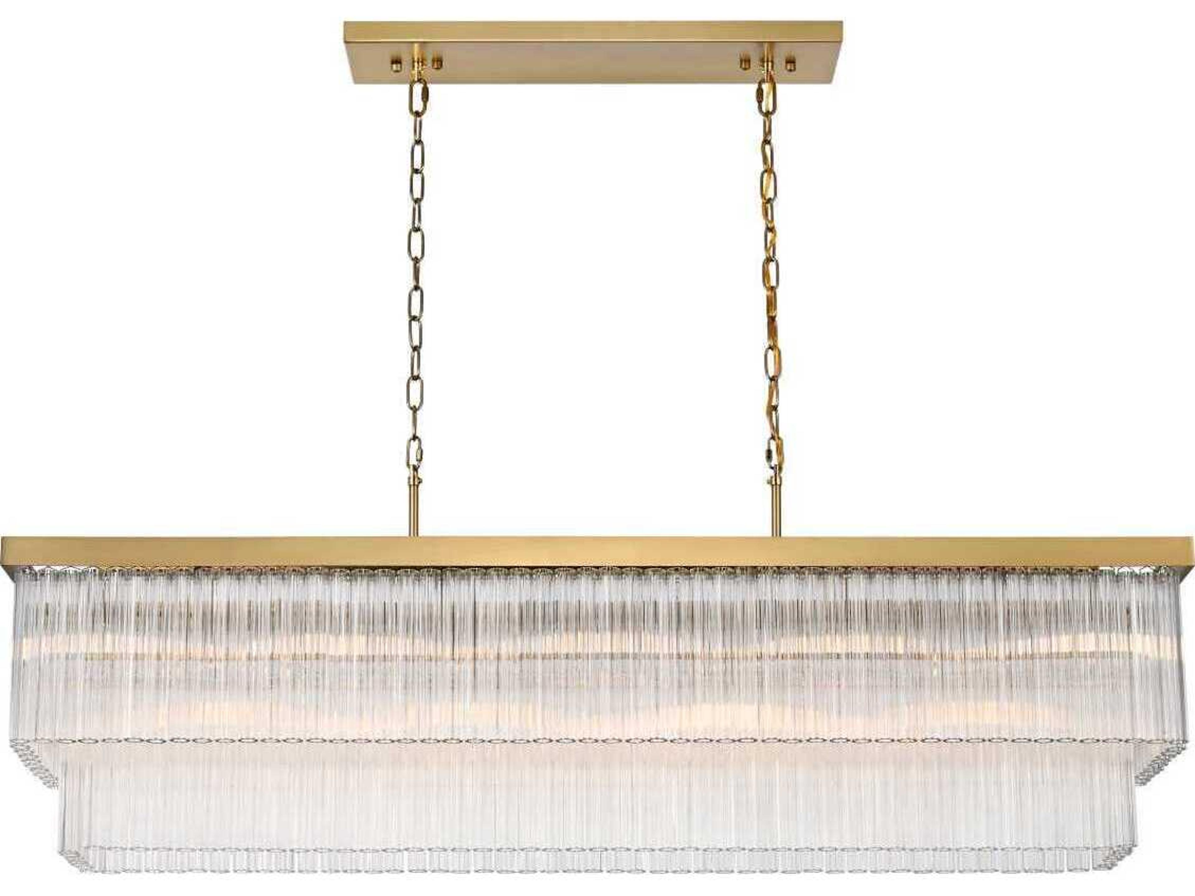 Elegant Lighting Harlow 9-Light Satin Gold Tiered Island Pendant