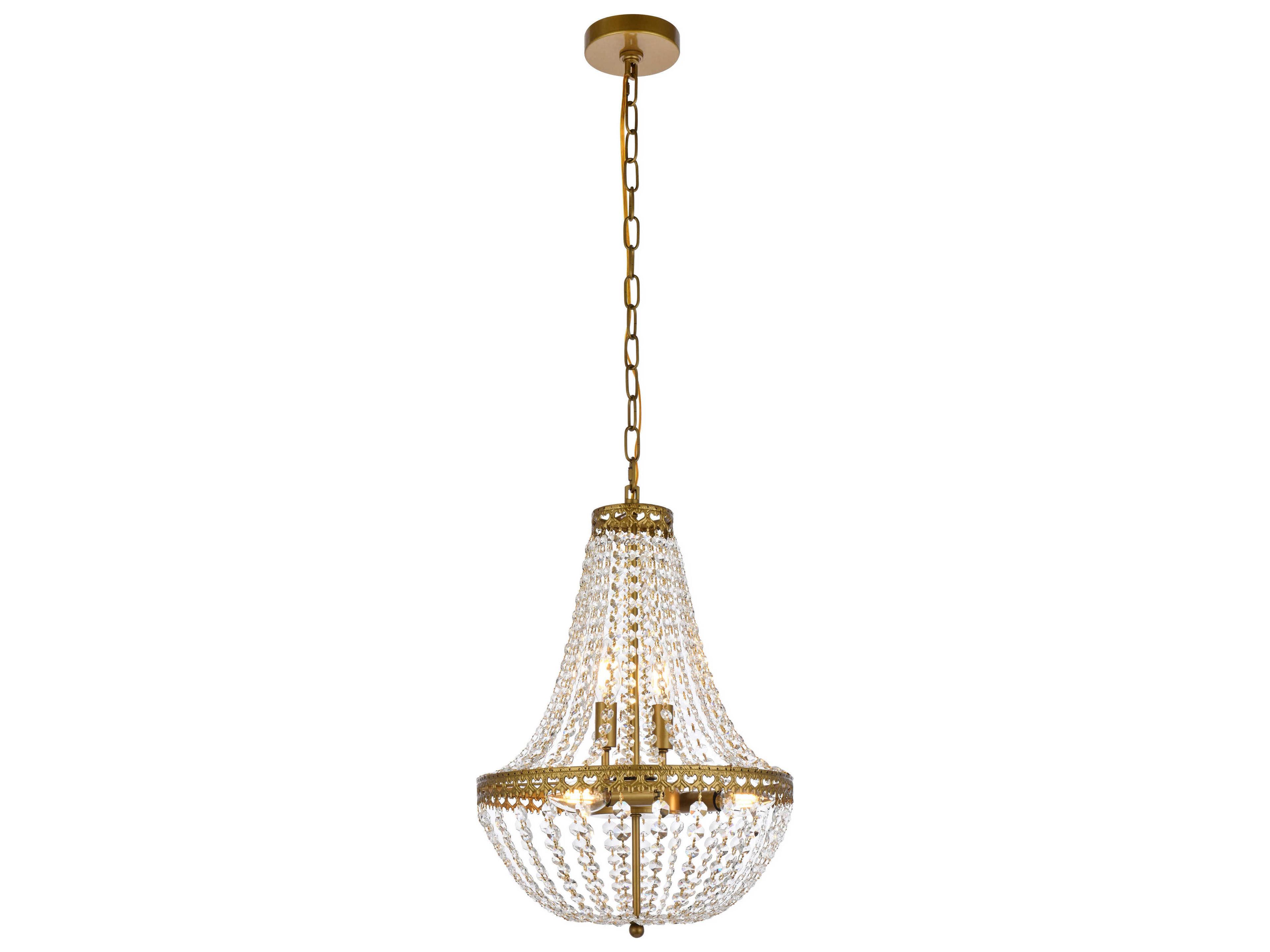 Elegant Lighting Valeria 5-Light Brass Crystal Empire Chandelier